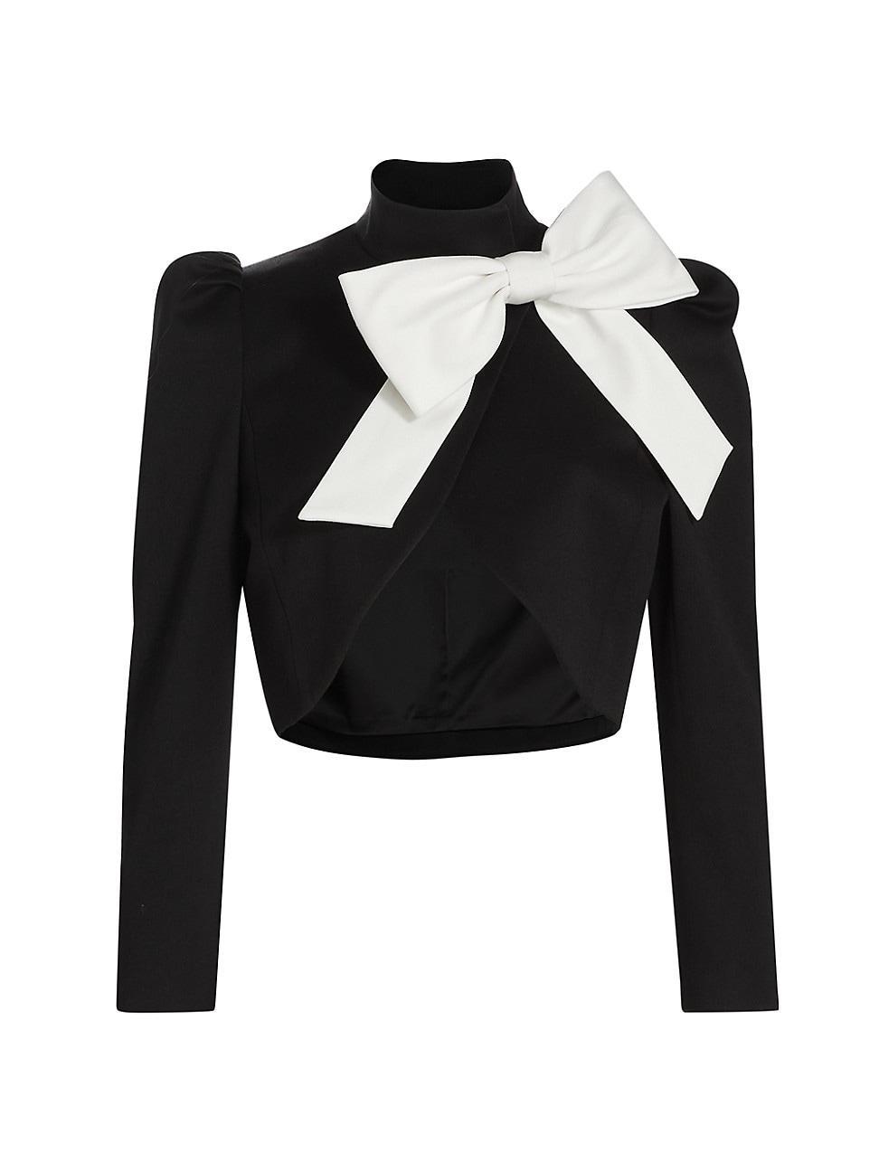 Alice and Olivia Addison Bow Cropped Top Product Image