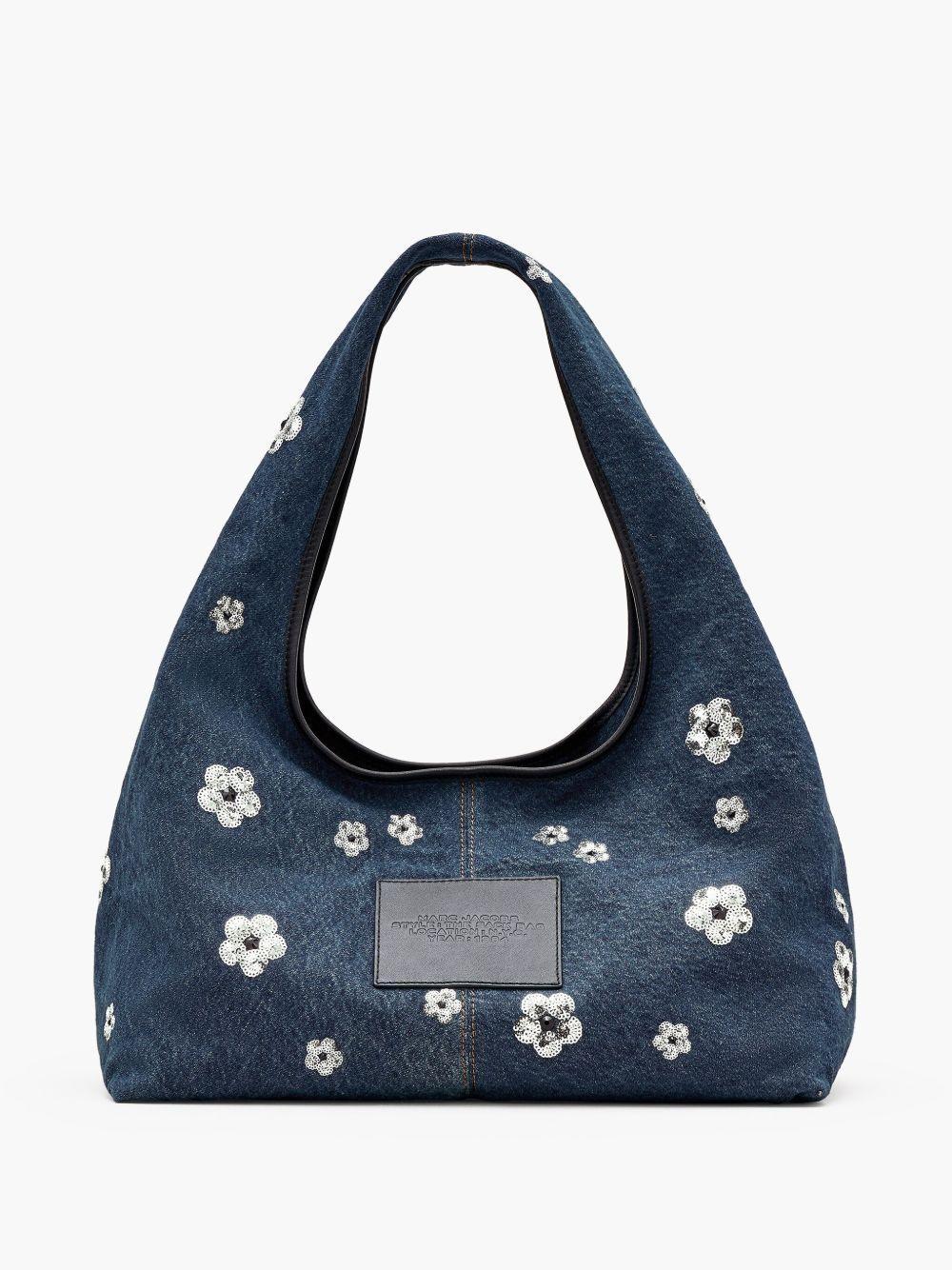 The Sequin Daisy Denim Sack tote bag Product Image