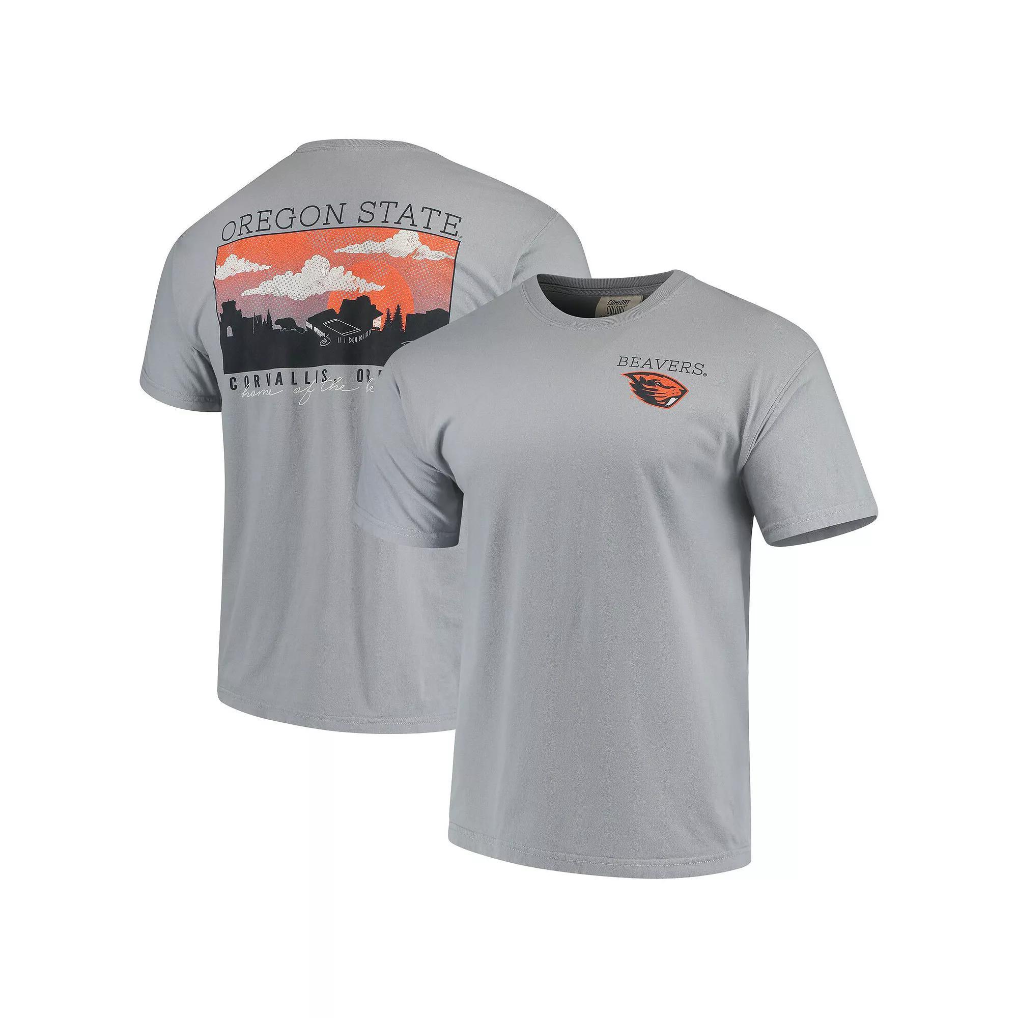 Mens Gray Oregon State Beavers Team Comfort Colors Campus Scenery T-Shirt Product Image