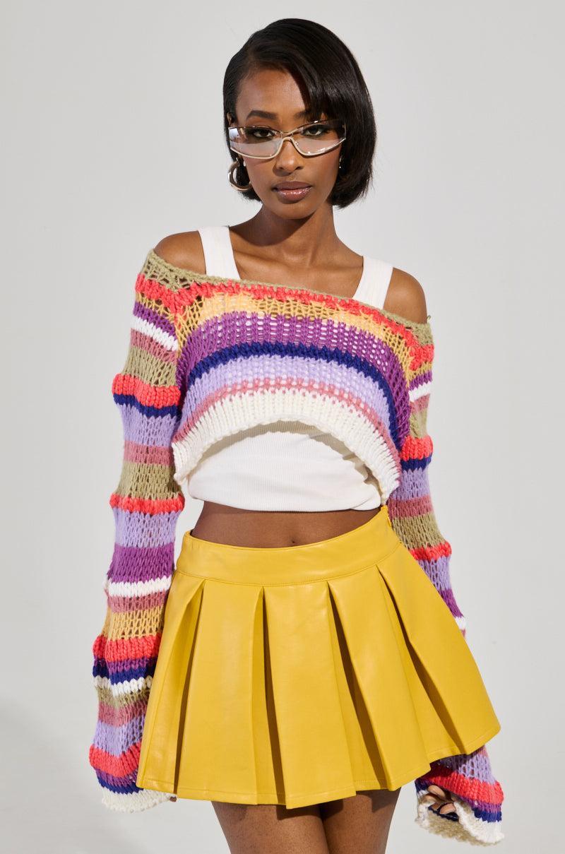 COTTON CANDY LONG SLEEVE CROPPED SWEATER Product Image