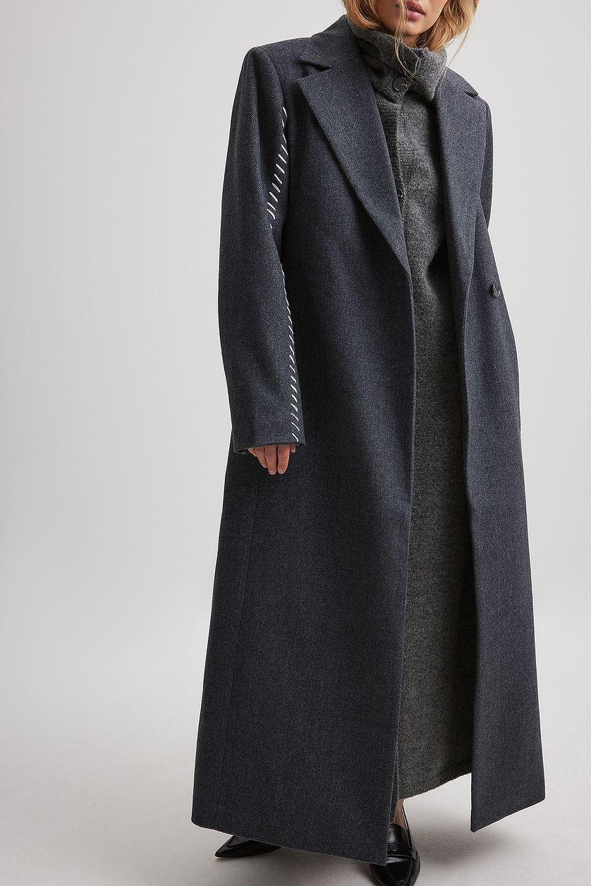 Stitch Details Waist Shape Coat Product Image