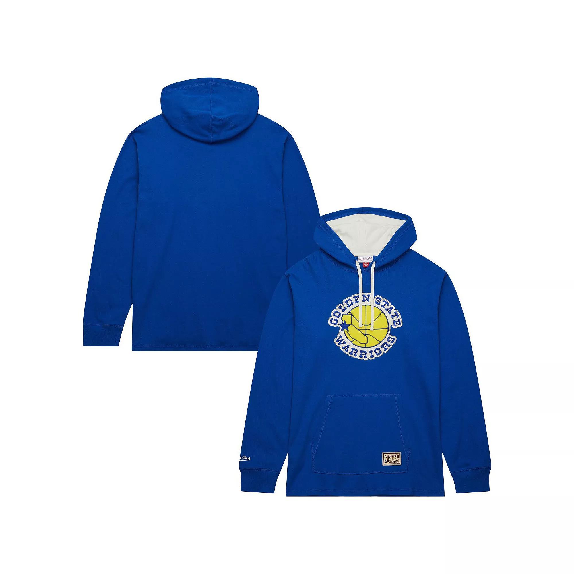 Men's Mitchell & Ness Royal Golden State Warriors Hardwood Classics Lightweight Thermal Pullover Hoodie, Size: XL, Blue Product Image