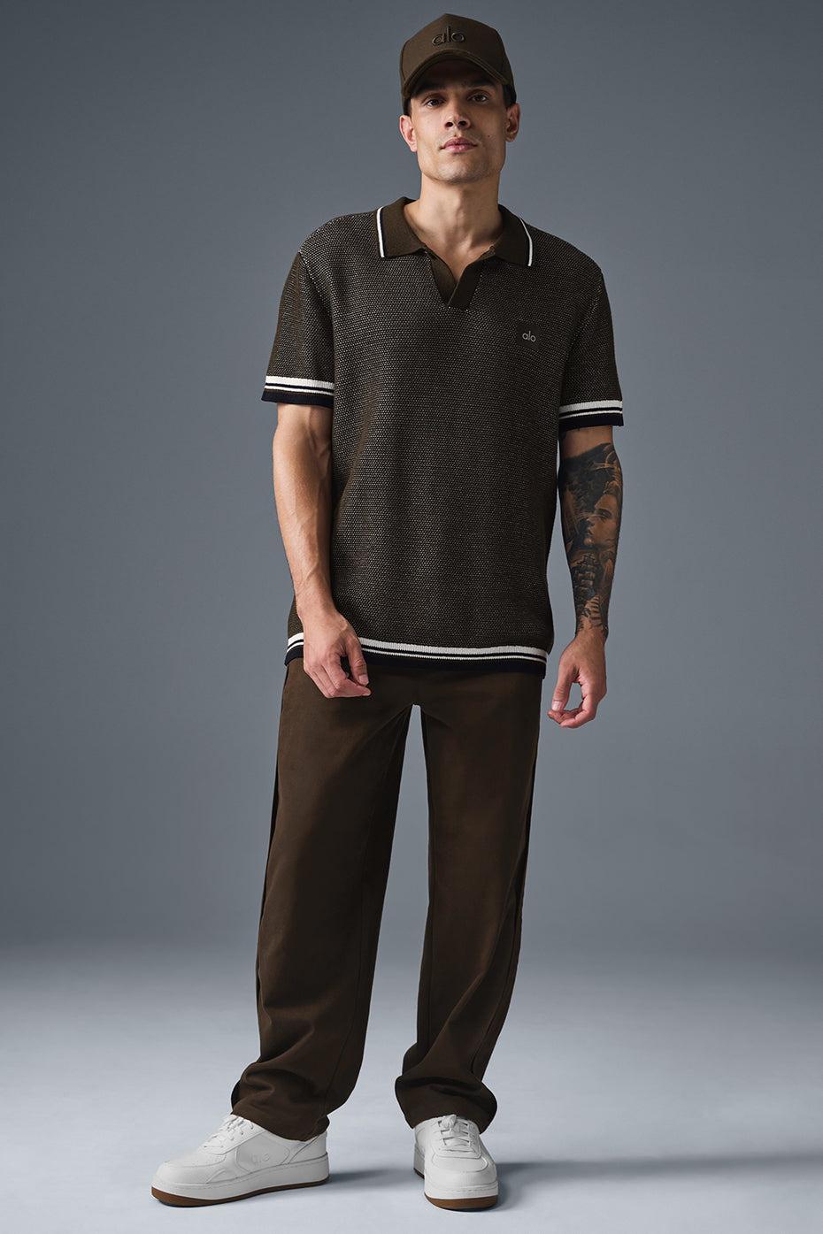 Sports Club Sweater Knit Polo - Espresso Product Image