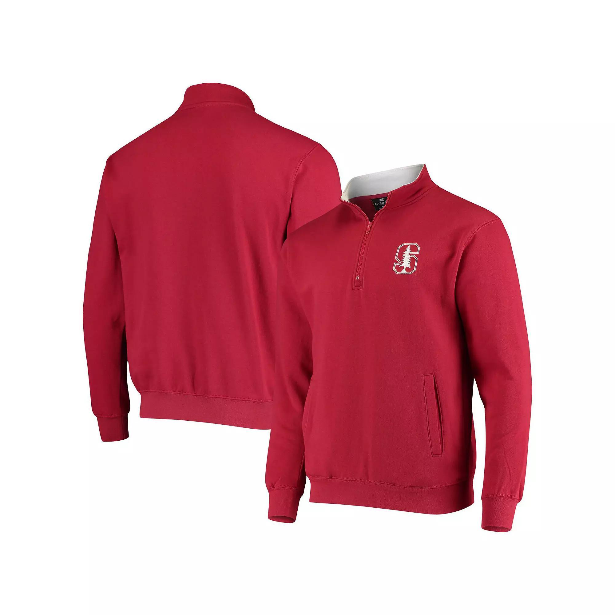 Men's Colosseum Cardinal Stanford Cardinal Tortugas Logo Quarter-Zip Jacket, Size: XL, Red Product Image