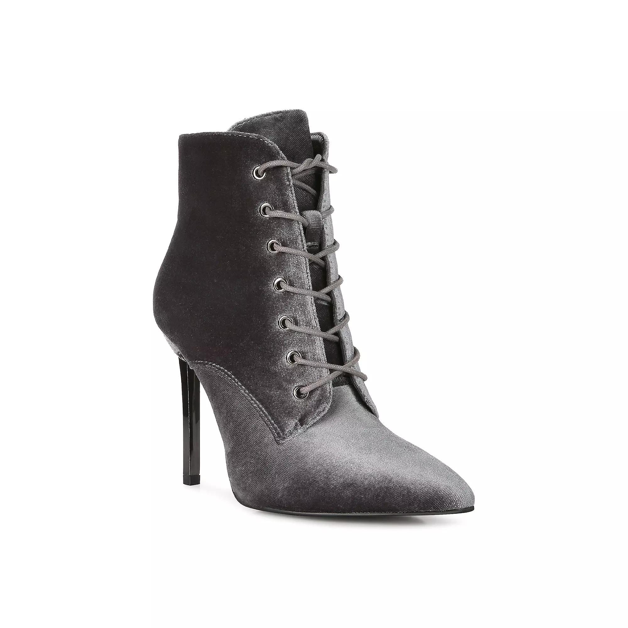 London Rag Women's Heeled Ankle Boots, Size: 7, Grey Product Image