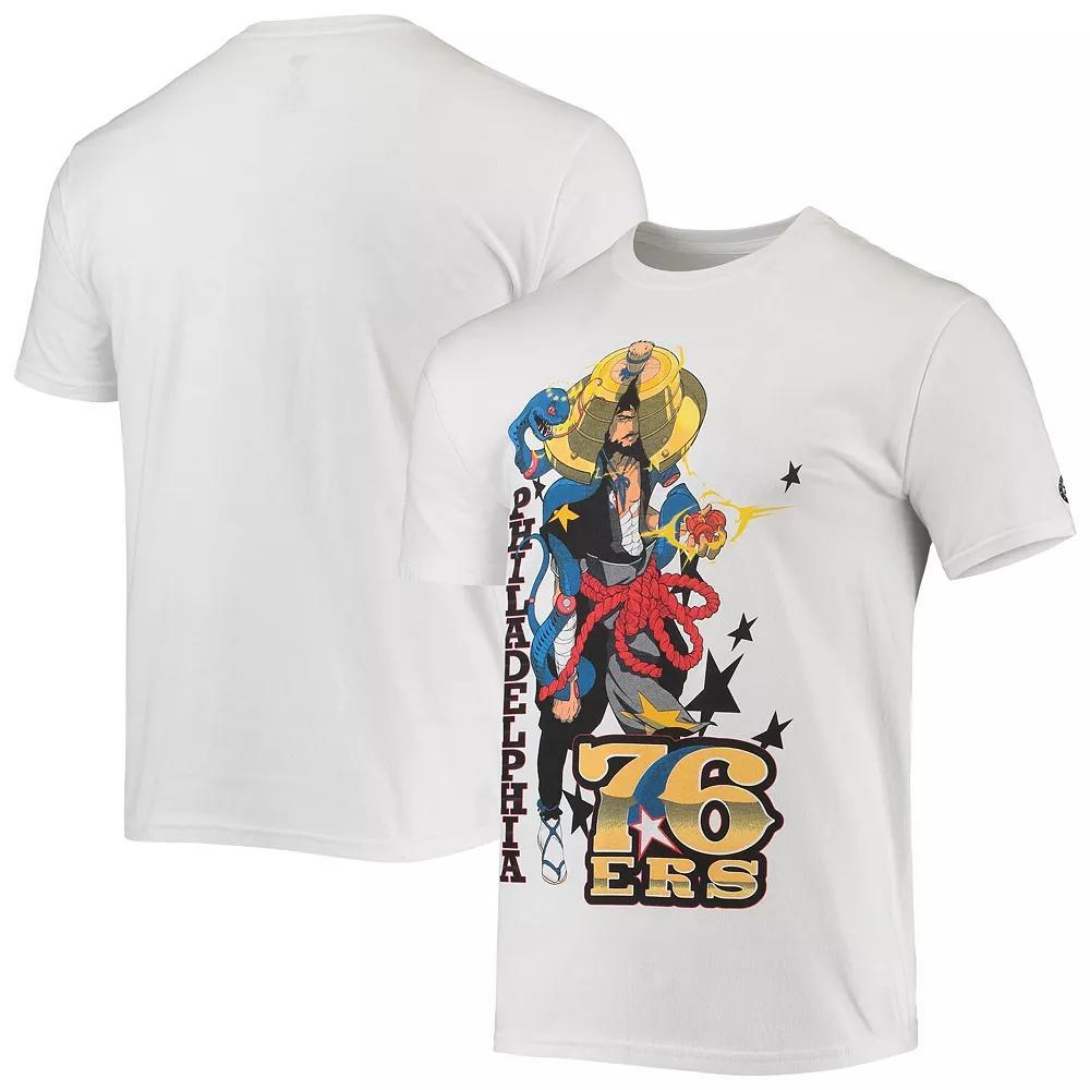 Men's NBA x McFlyy White Philadelphia 76ers Identify Artist Series T-Shirt, Size: 2XL, 76r White Product Image
