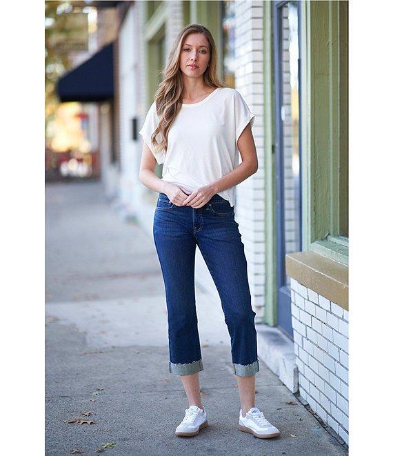 Lucky Brand Sweet Crop Stretch Denim Mid-Rise Straight Leg Jeans Product Image