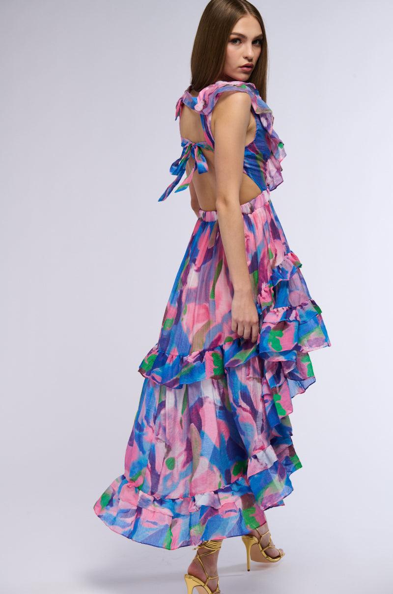 BAHAMA MAMA PRINTED HIGH LOW MINI DRESS Product Image