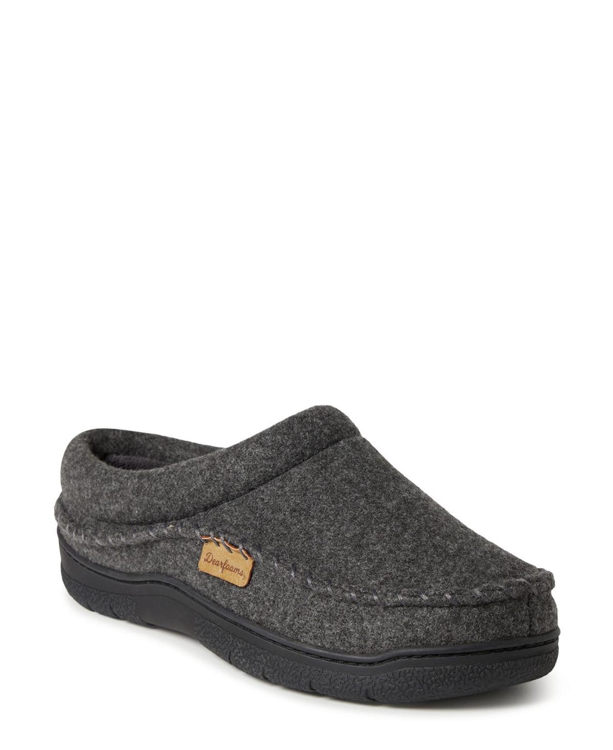 Dearfoams Thompson Wool Blend Men's Clog Slippers, Size: Medium, Black Product Image