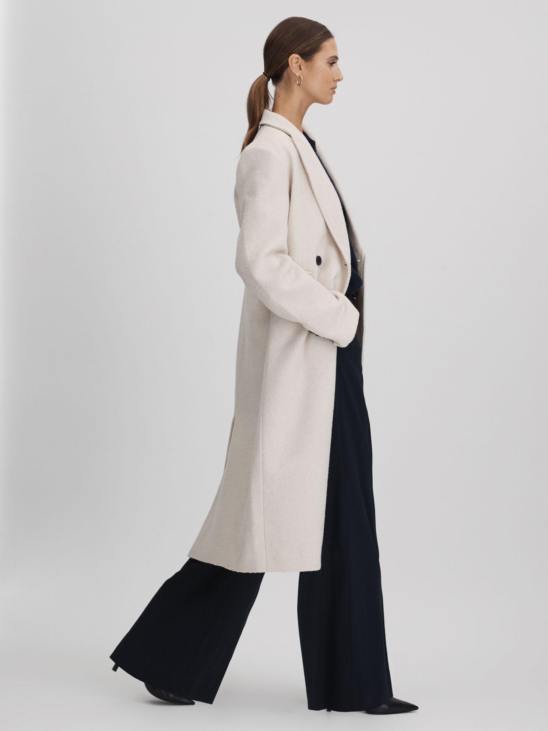 Meotine Wool Blend Boucle Coat in Cream Product Image