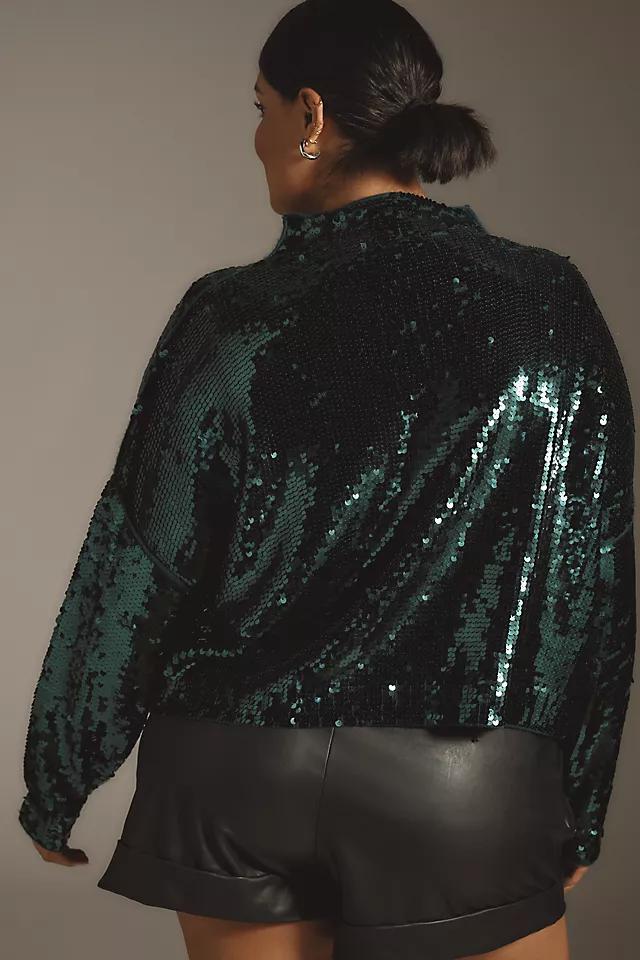 The Alani Cashmere Mock-Neck Sweater by Pilcro: Sequin Edition Product Image