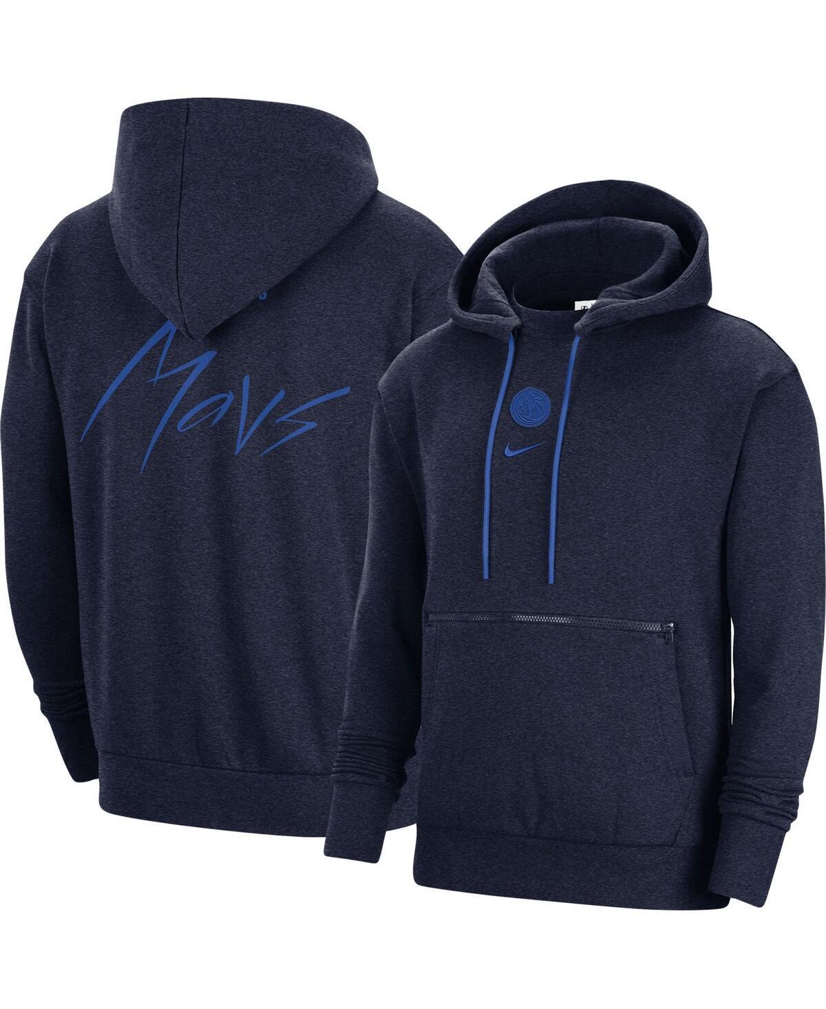 Mens Nike Heather Navy Dallas Mavericks Courtside Versus Flight Pullover Hoodie Product Image