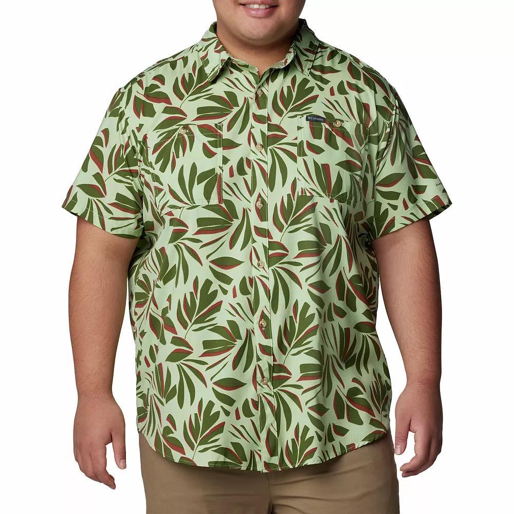 Men's Columbia UPF 40 Utilizer Printed Short Sleeve Button-Down Shirt, Size: Small, Spray Areca Product Image