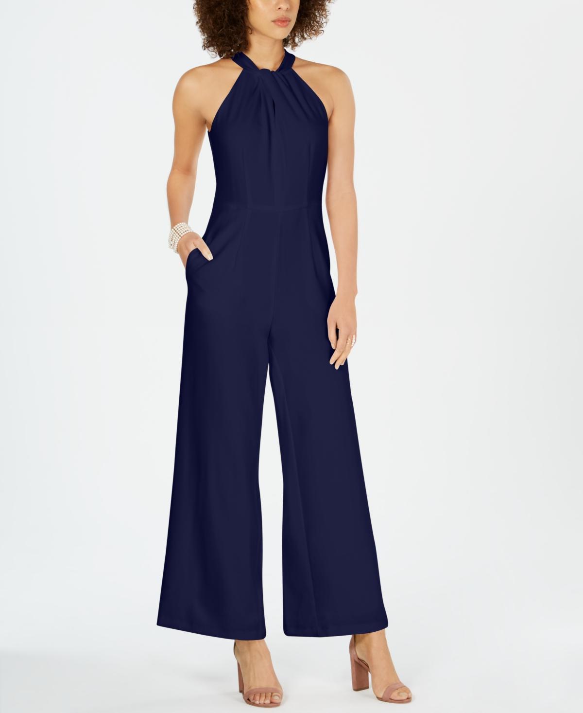 Julia Jordan Halter Twist Neck Sleeveless Pocketed Jumpsuit Product Image