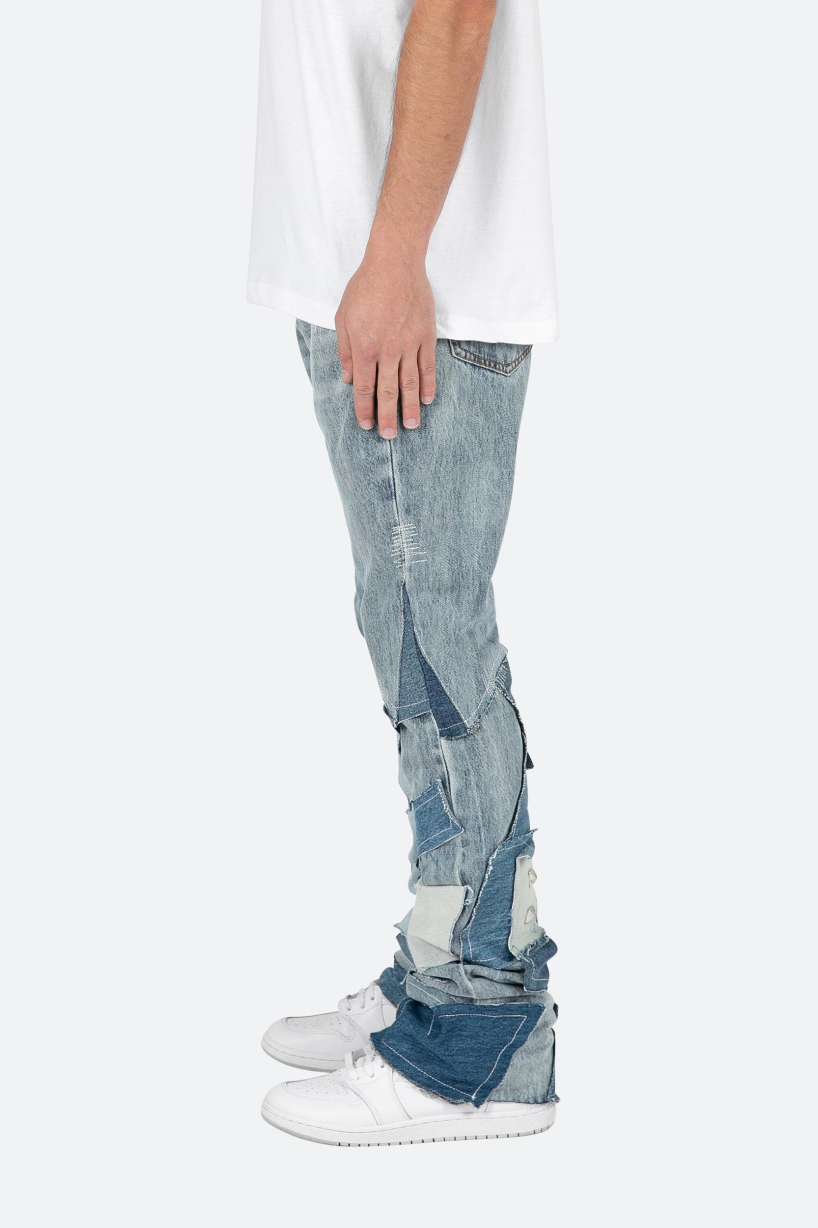 B424 Patch Flare Denim - Blue Product Image