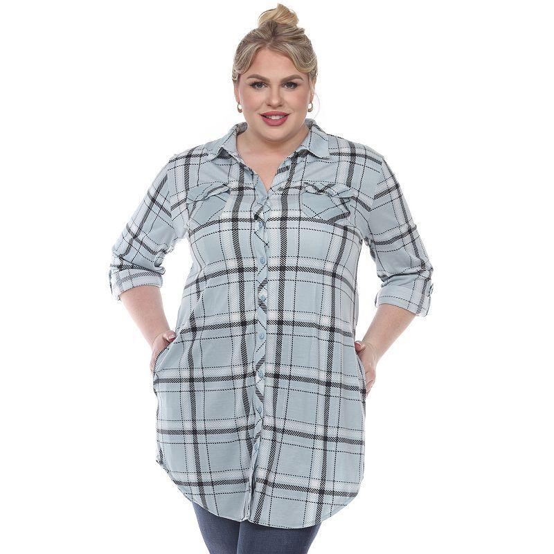 White Mark Plus Size Plaid Tunic Top Product Image