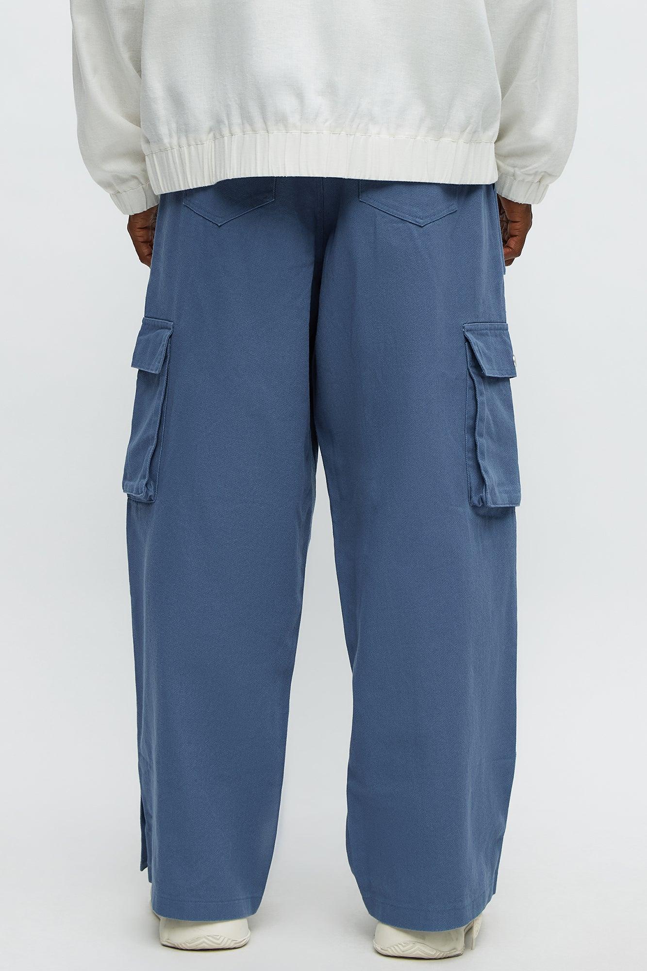 Baggy Play Your Cards Right Cargo Pants - Blue Male Product Image