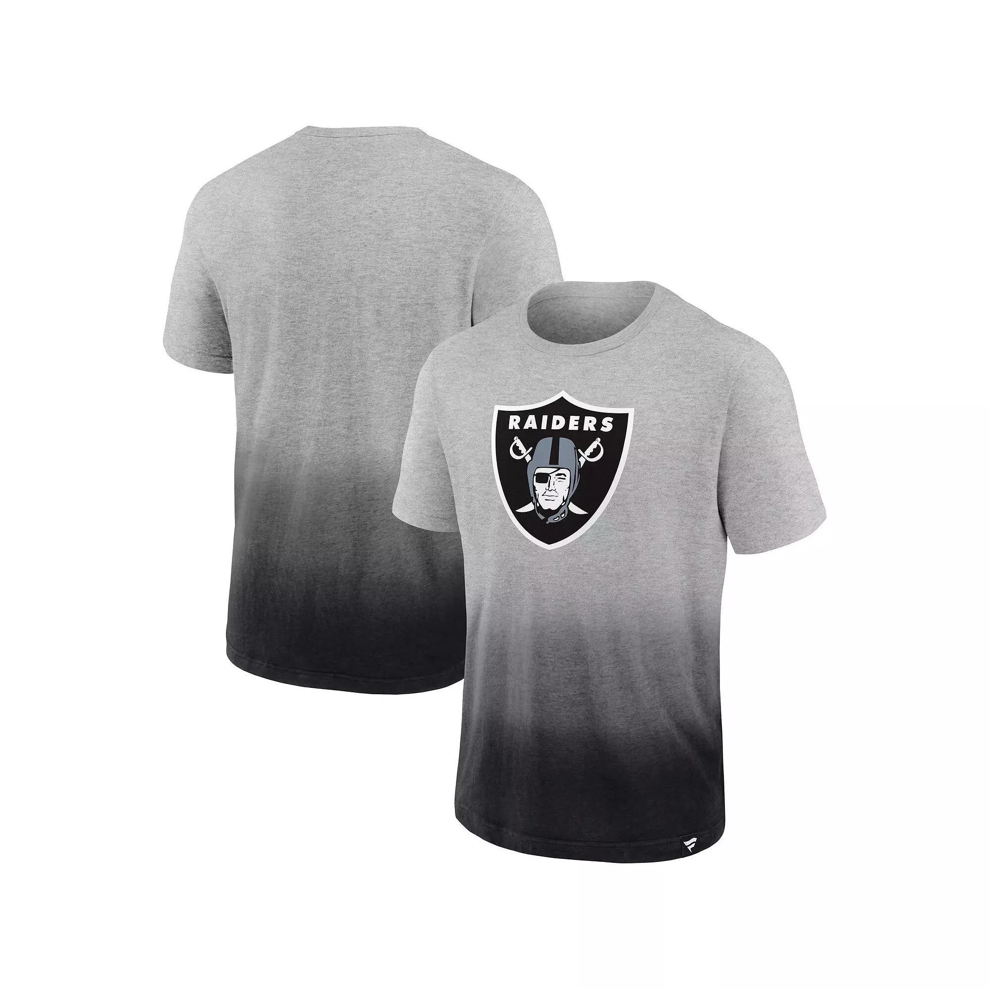Men's Fanatics Branded Heathered Gray/Black Las Vegas Raiders Team Ombre T-Shirt, Size: Small, Lvr Grey Product Image