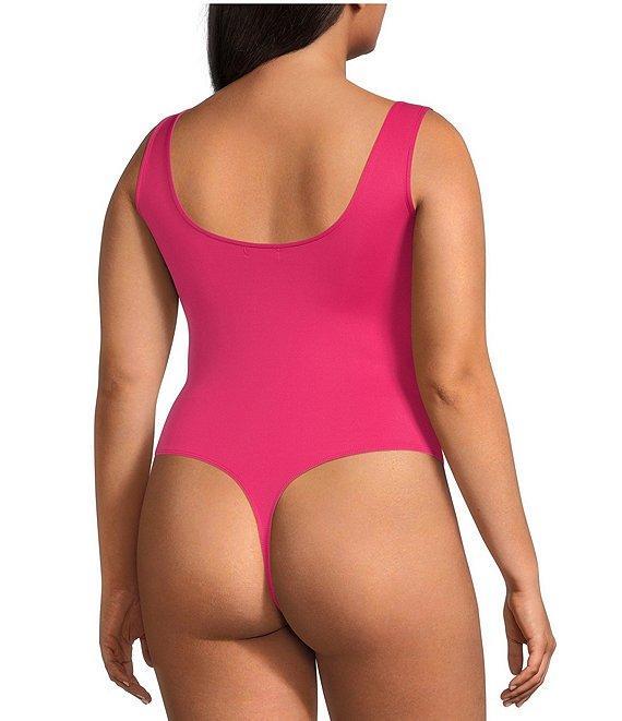 Good American Plus Size Scuba Knit Modern Square Neck Sleeveless Wide Strap Tank Bodysuit Product Image