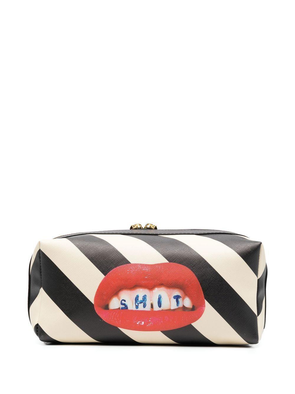 graphic-print striped wash bag Product Image