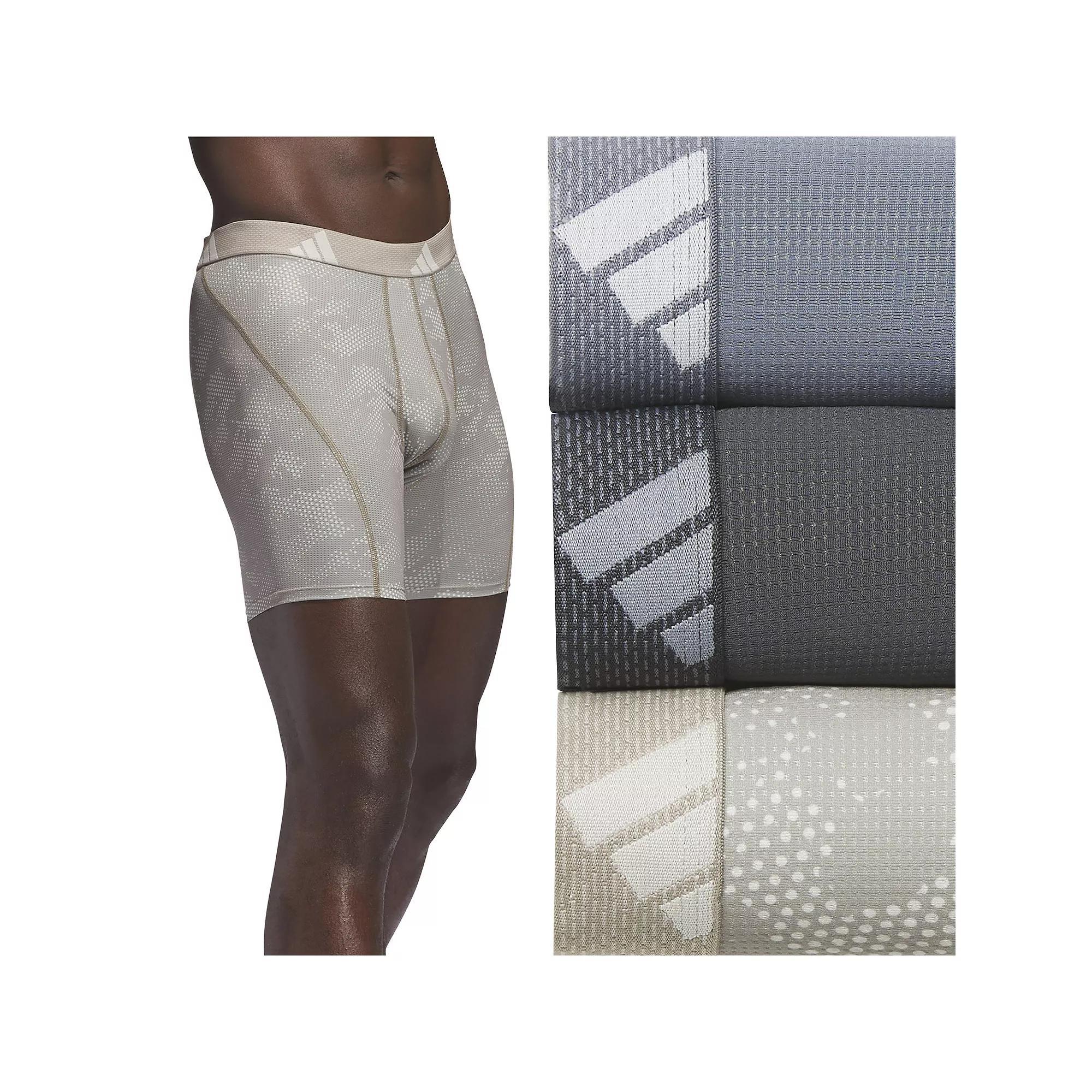 Men's adidas 3-pack Sport Performance Mesh Boxer Briefs, Size: XXL, Drift Putty Beige Grey Product Image