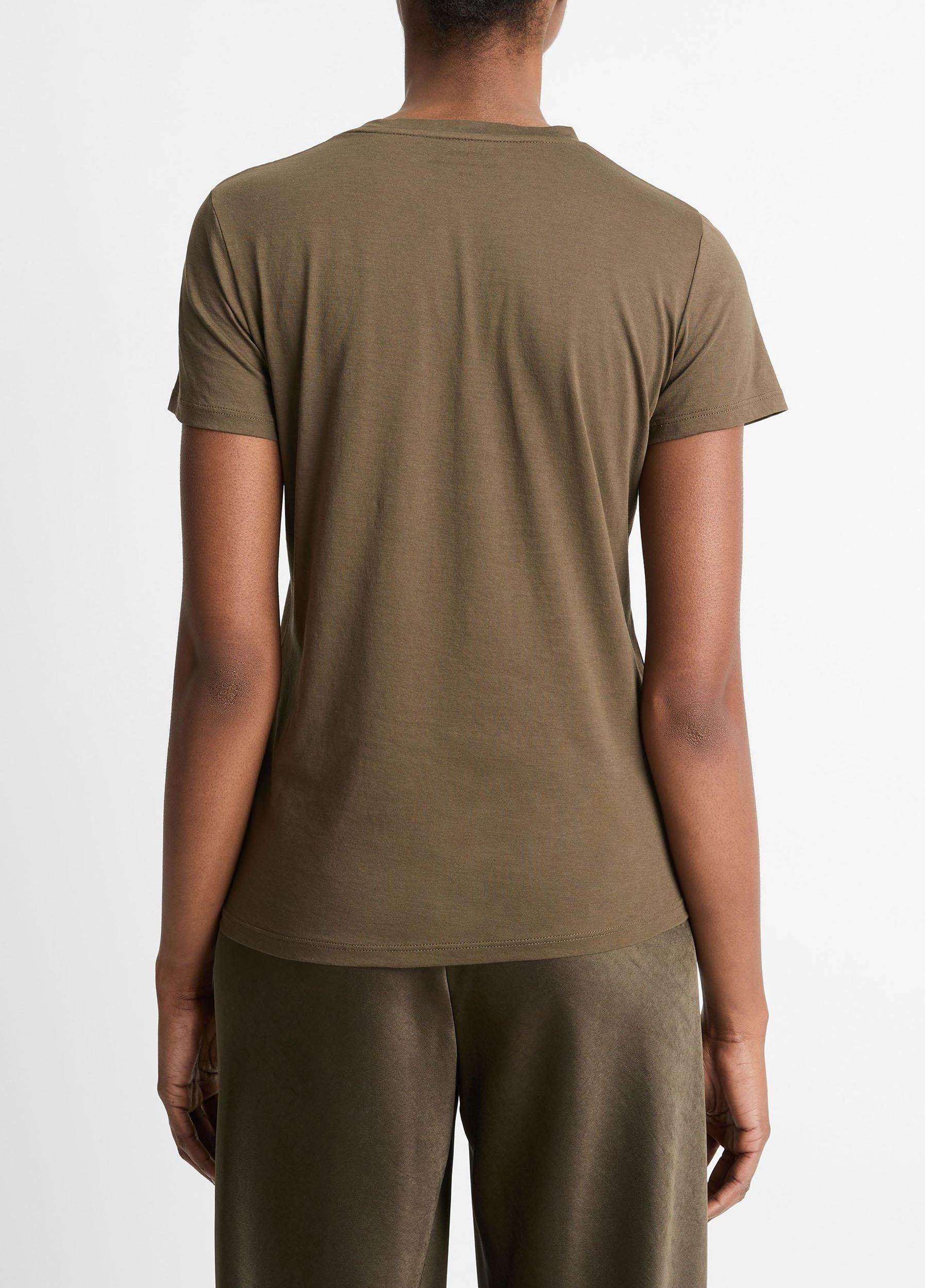 Womens Essential Pima Cotton Crew Neck T-Shirt, Vine, Size XXS Vince Product Image