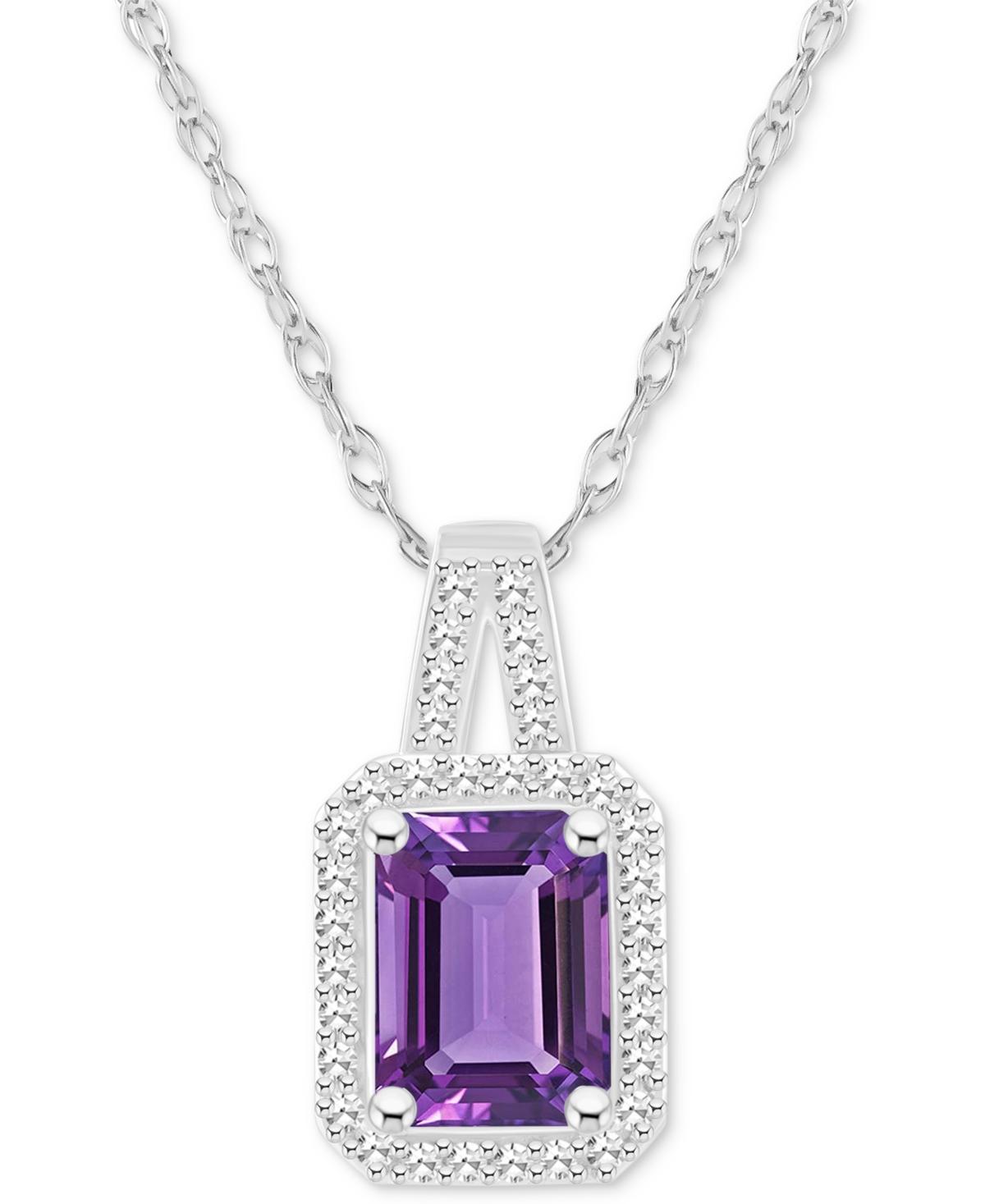 Celebration Gems Sterling Silver Gemstone & 1/6 Carat T.W. Diamond Halo Pendant Necklace, Women's, Size: 18", Citrine Product Image