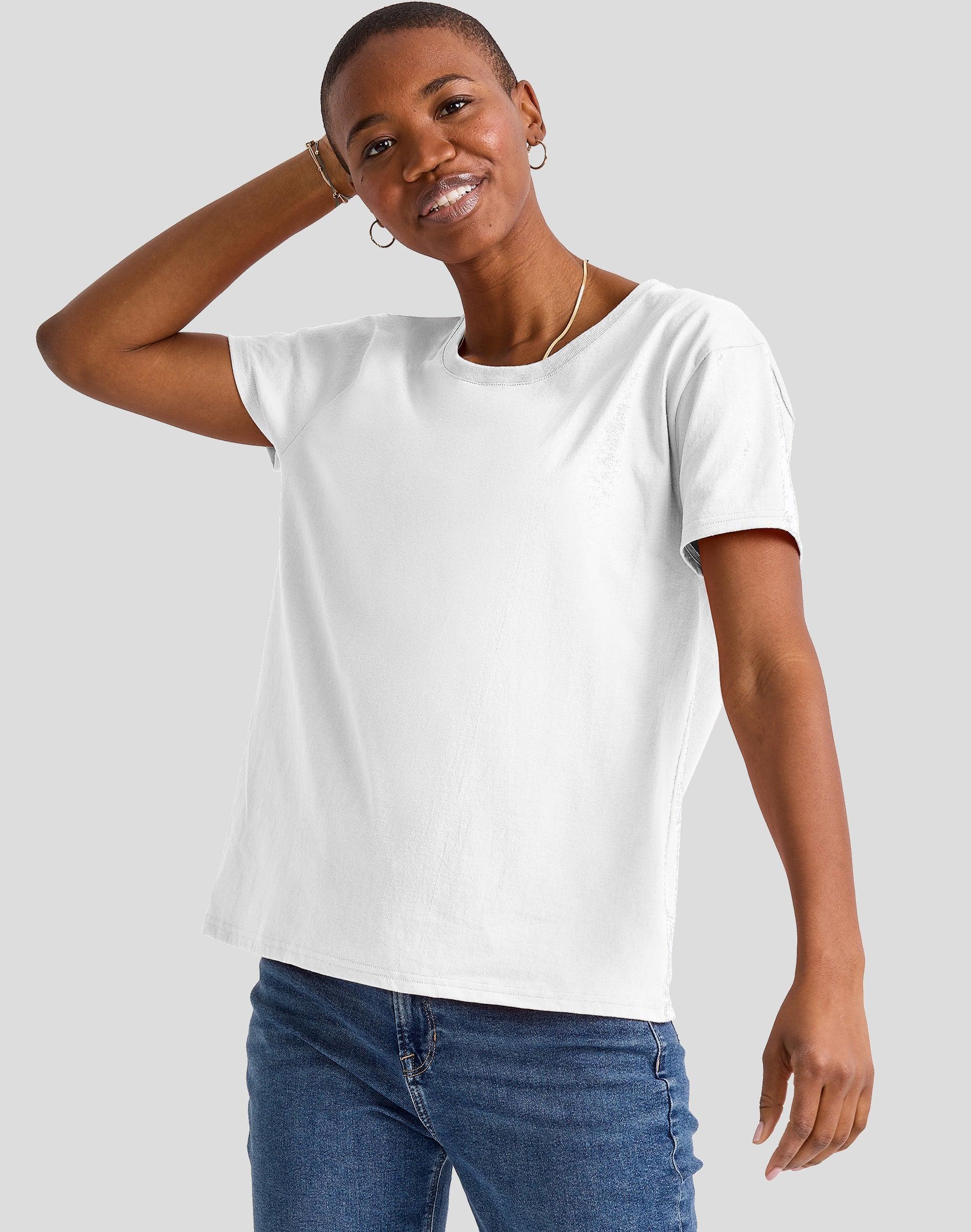 Hanes Essentials Womens Cotton T-Shirt, Oversized Fit Happy Spring Green M Product Image