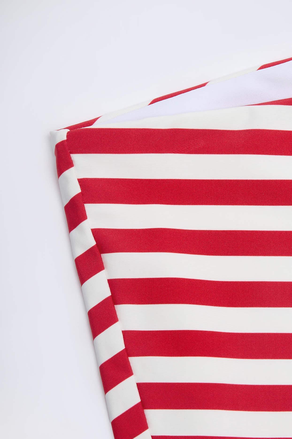 Mid-Rise Hotpants in Cherry Red Stripe Product Image