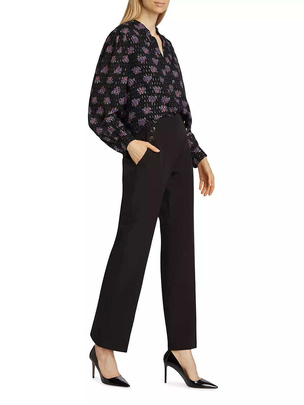 The Akari Floral Metallic Blouse Product Image