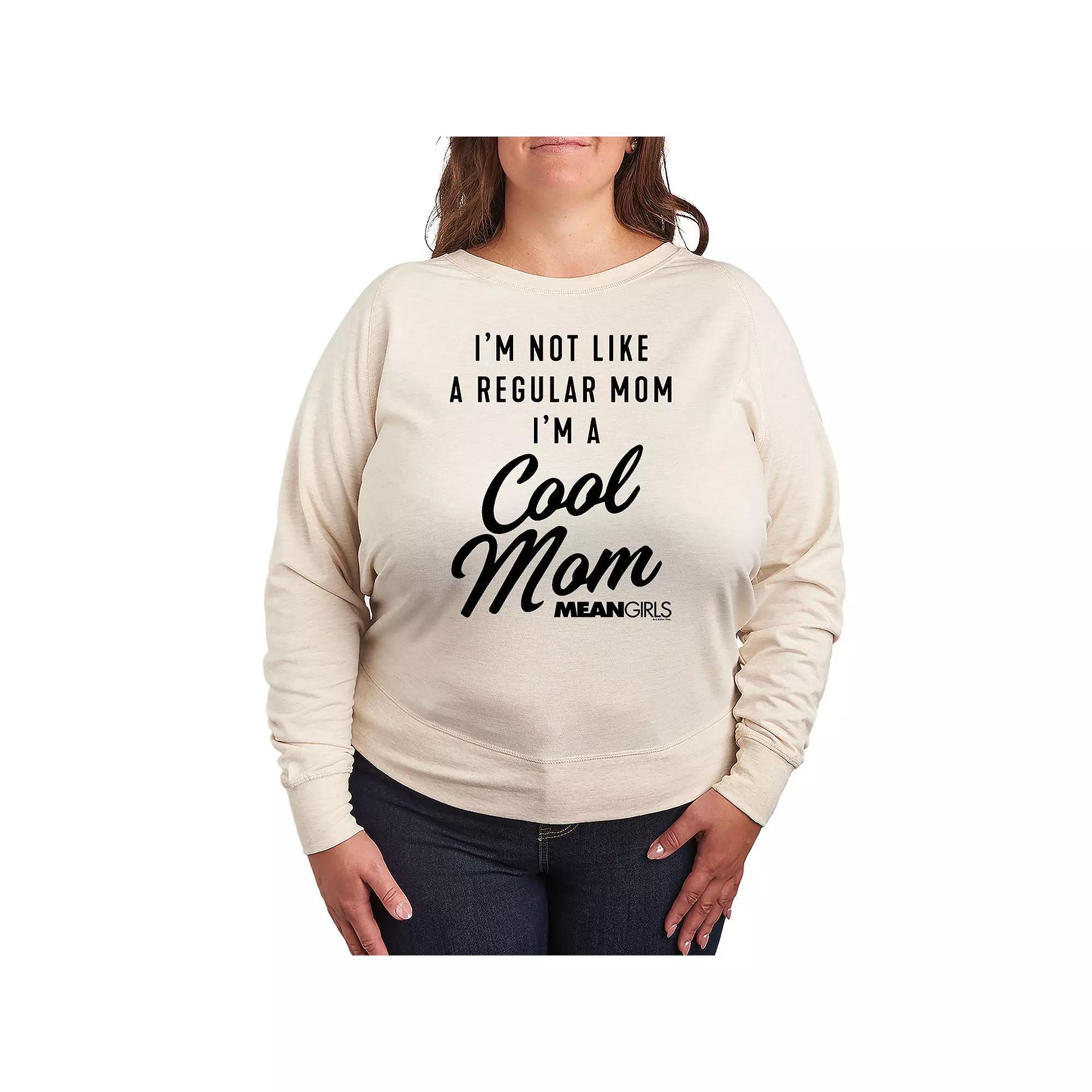 Plus Size Mean Girls Cool Mom French Terry Long Sleeve Tee, Womens Product Image