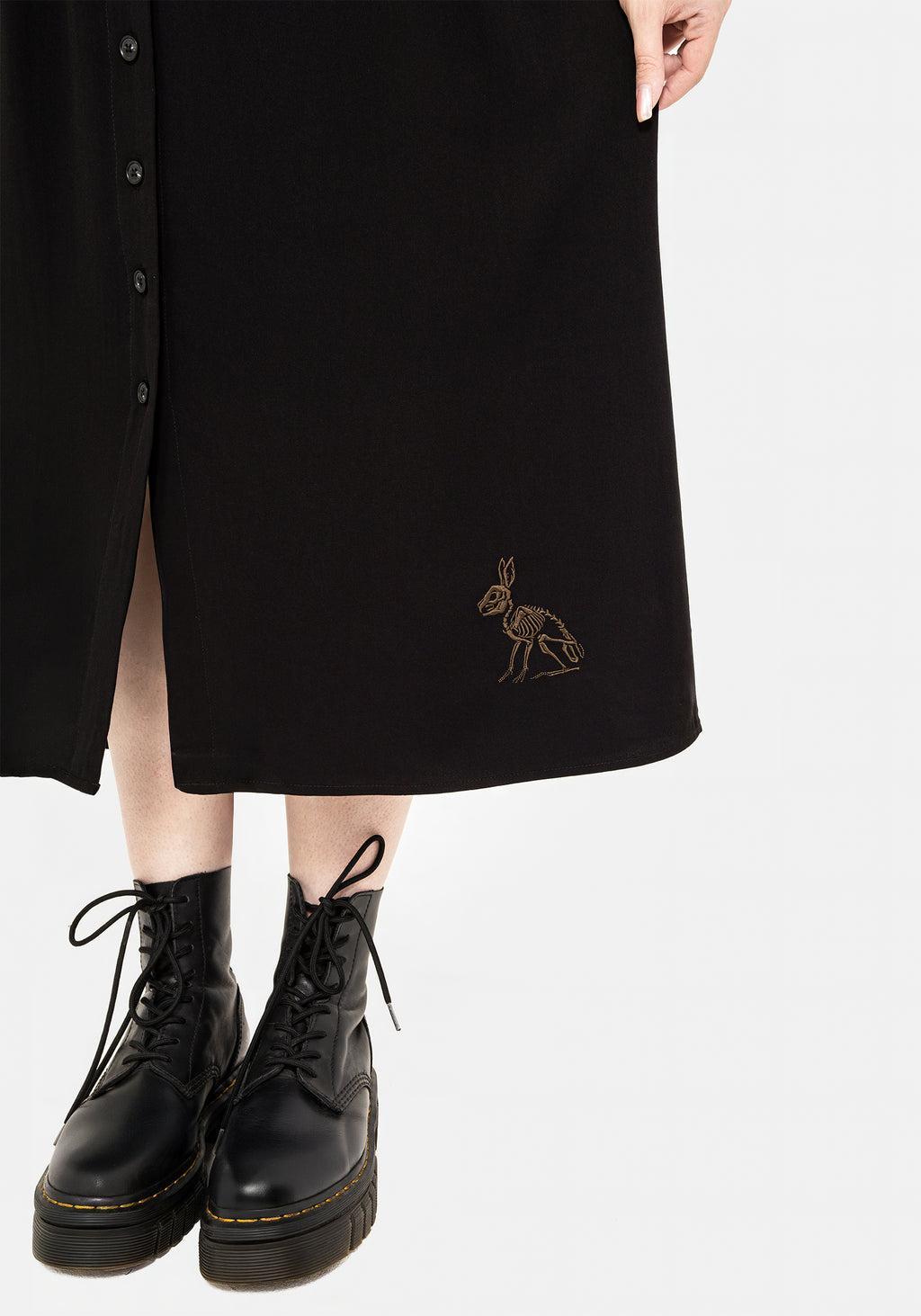 Hester Embroidered Button Up Midi Shirt Dress Product Image