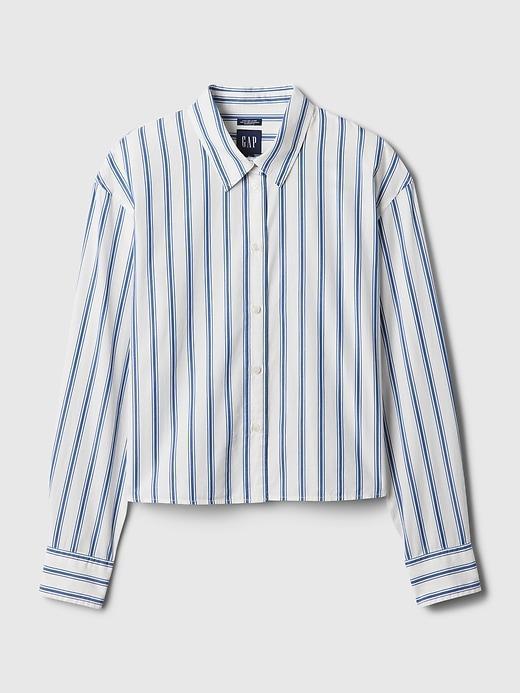 100% Linen Cropped Shirt Product Image