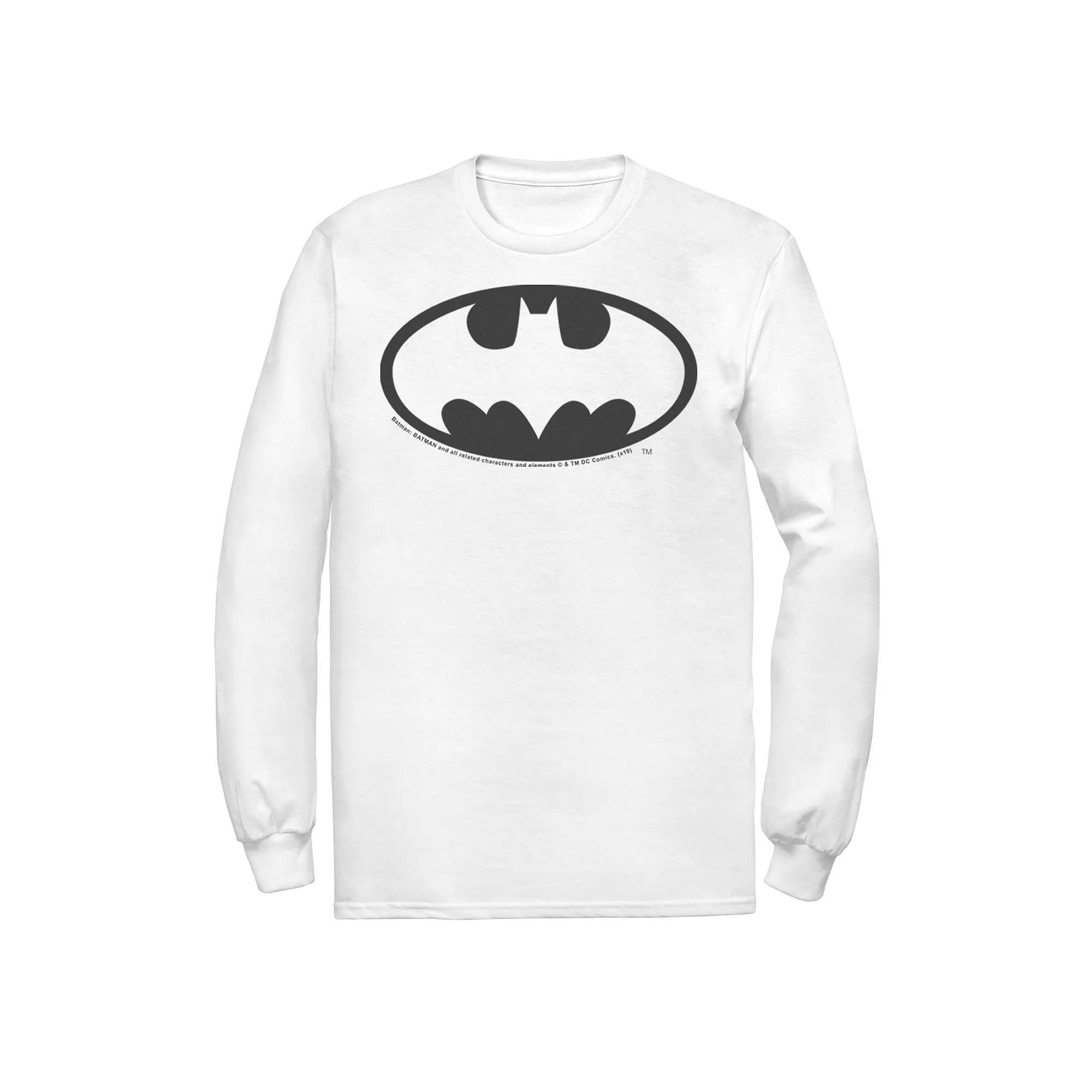 Men's DC Comics Batman Basic Chest Logo Tee, Size: Large, White Product Image