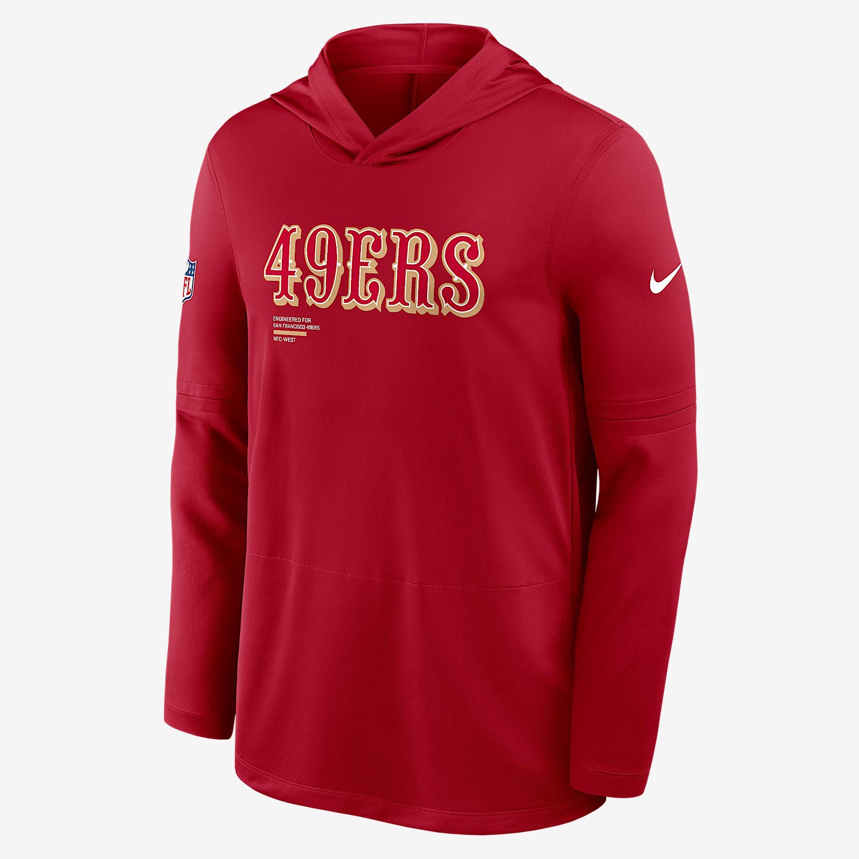 San Francisco 49ers Pure Fury Sideline Nike Men's Dri-FIT NFL Long-Sleeve Hooded Top Product Image