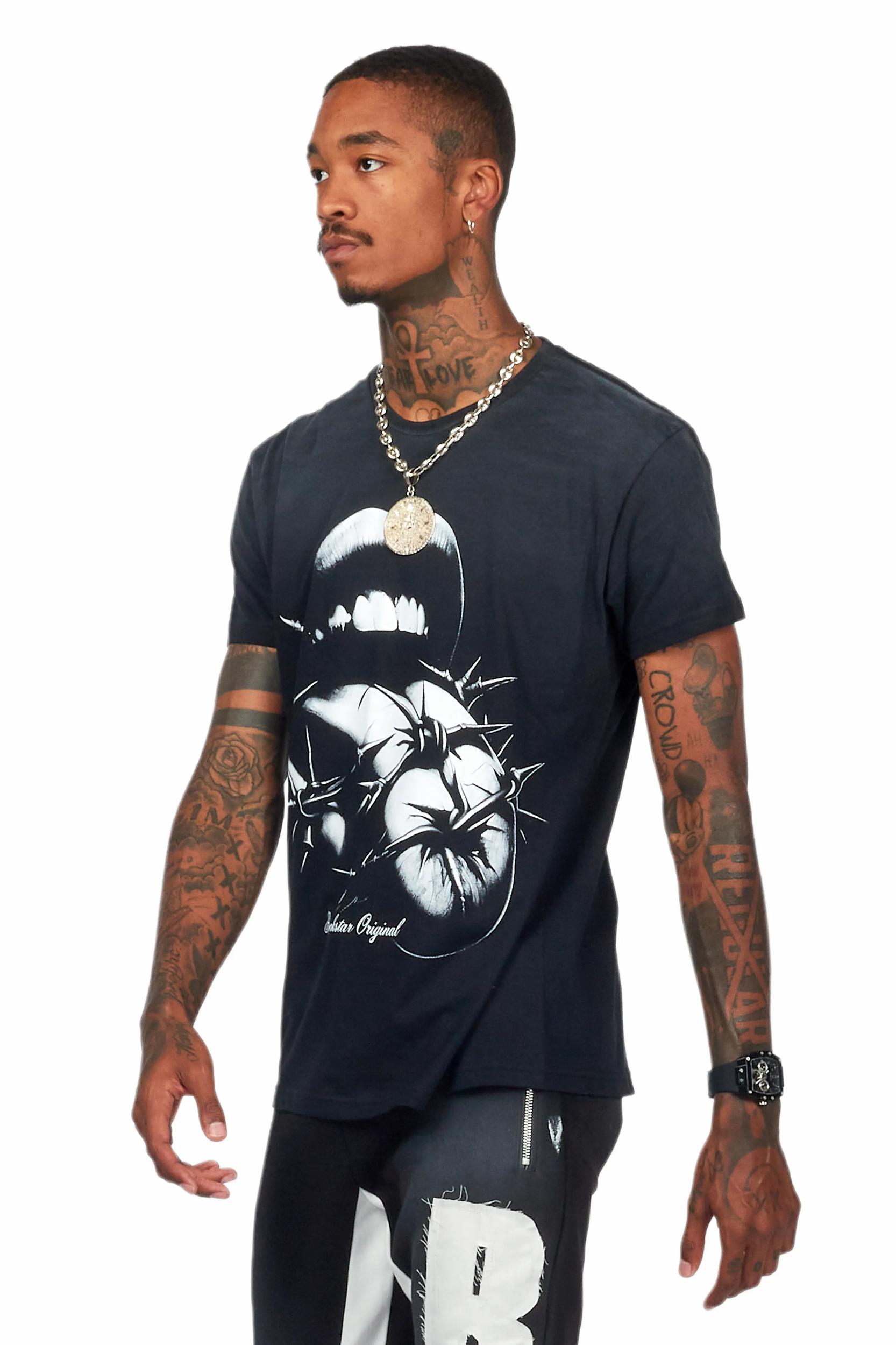 Schmear Black Graphic T-Shirt Male Product Image