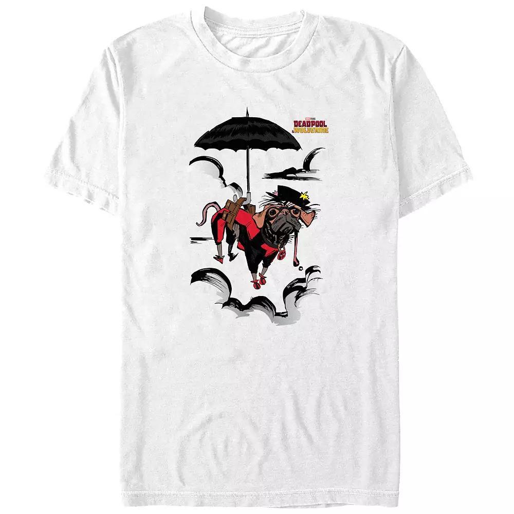 Big & Tall Marvel Deadpool & Wolverine Dogpool Flying Graphic Tee, Men's, Size: 5XB, White Product Image