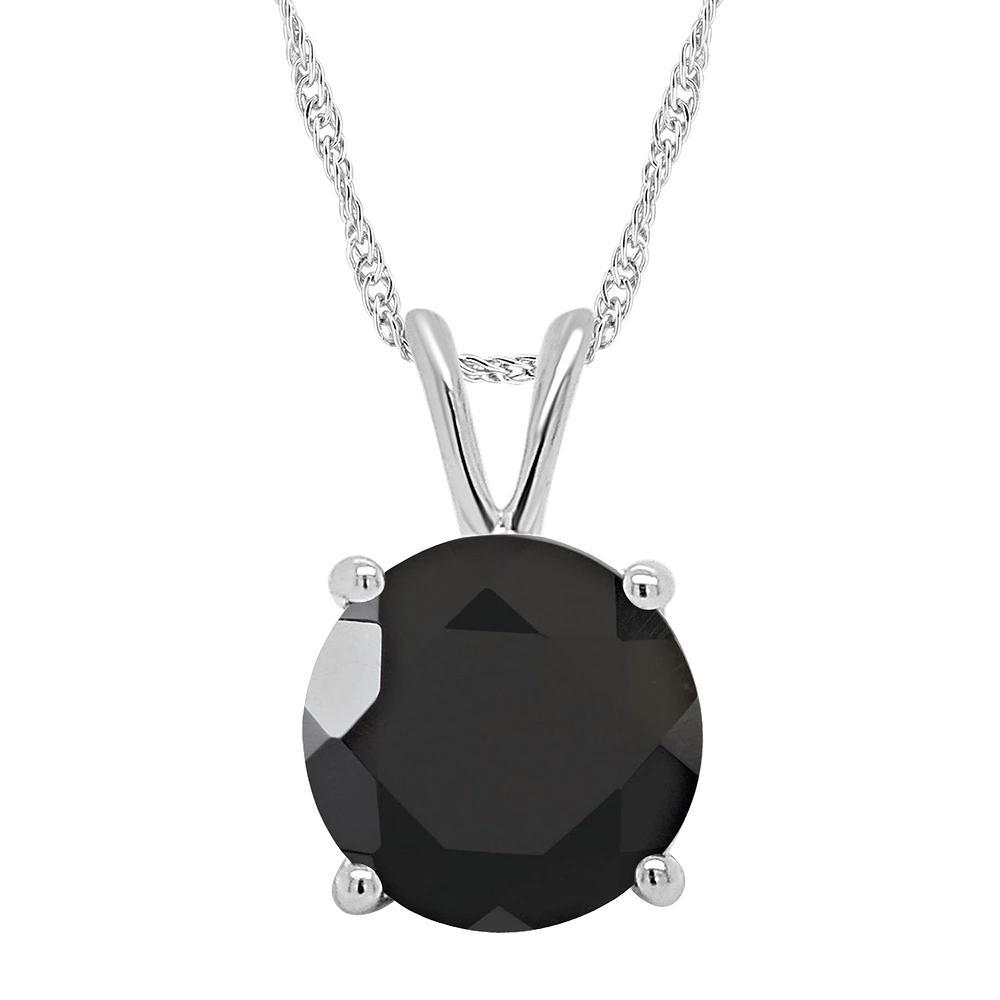 Alyson Layne Sterling Silver Round Onyx Pendant Necklace, Women's, Size: 18" Product Image