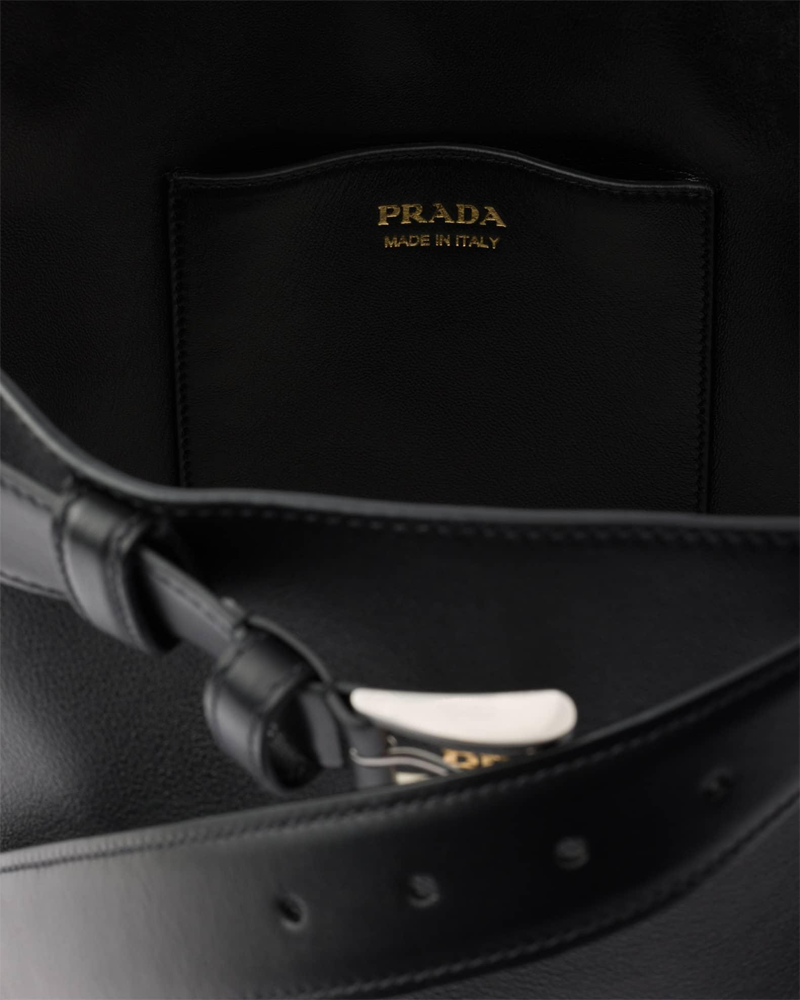 Buckle Leather Bucket Bag with Belt Product Image