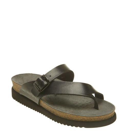 Mephisto Helen Buckle Detail Leather Casual Slide Sandals Product Image