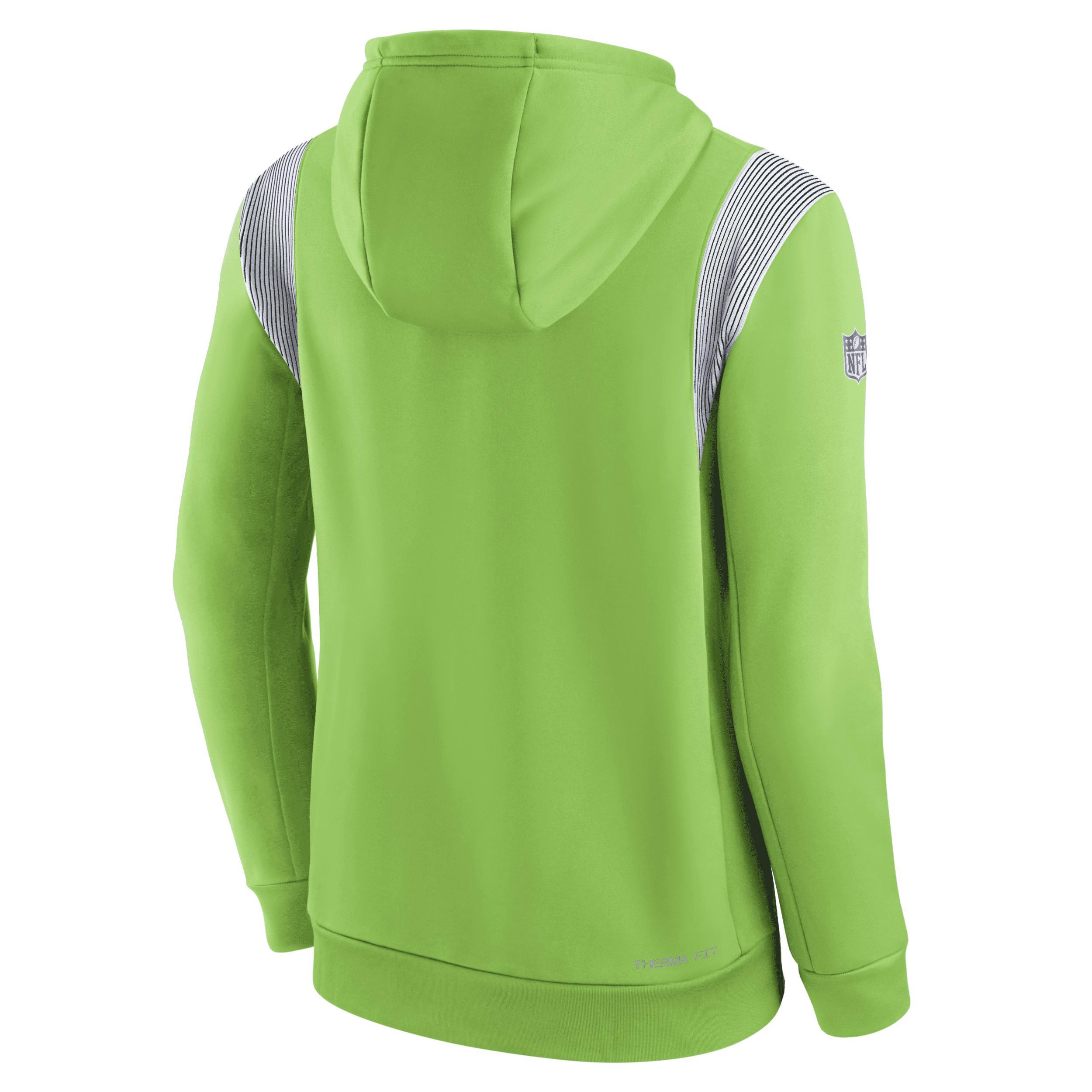 NIKE Men's  Green Seattle Seahawks Sideline Athletic Stack Performance Pullover Hoodie Product Image