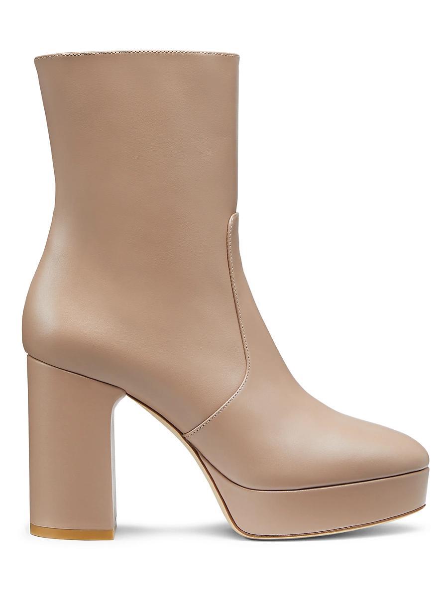 Womens Dayna 100MM Leather Platform Booties Product Image