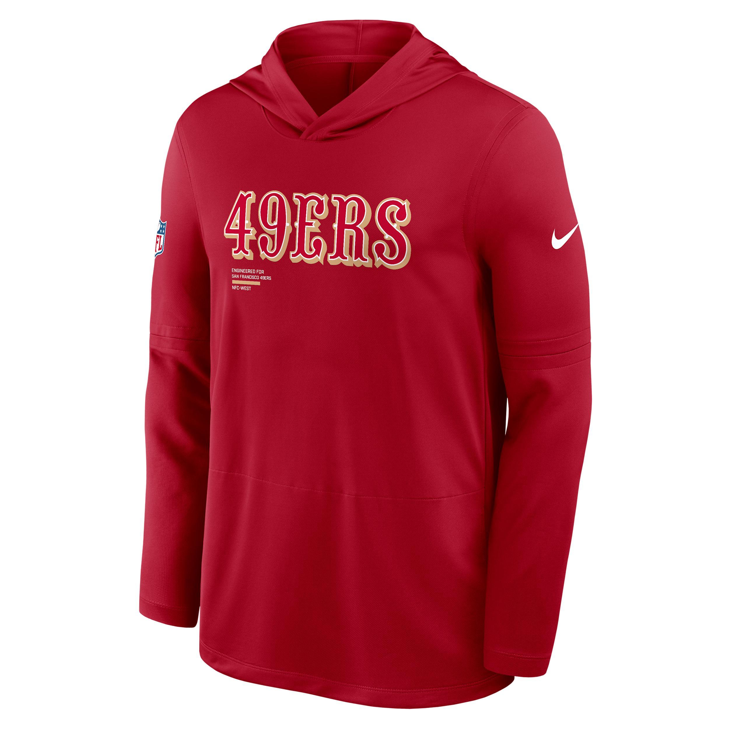 San Francisco 49ers Pure Fury Sideline Nike Men's Dri-FIT NFL Long-Sleeve Hooded Top Product Image
