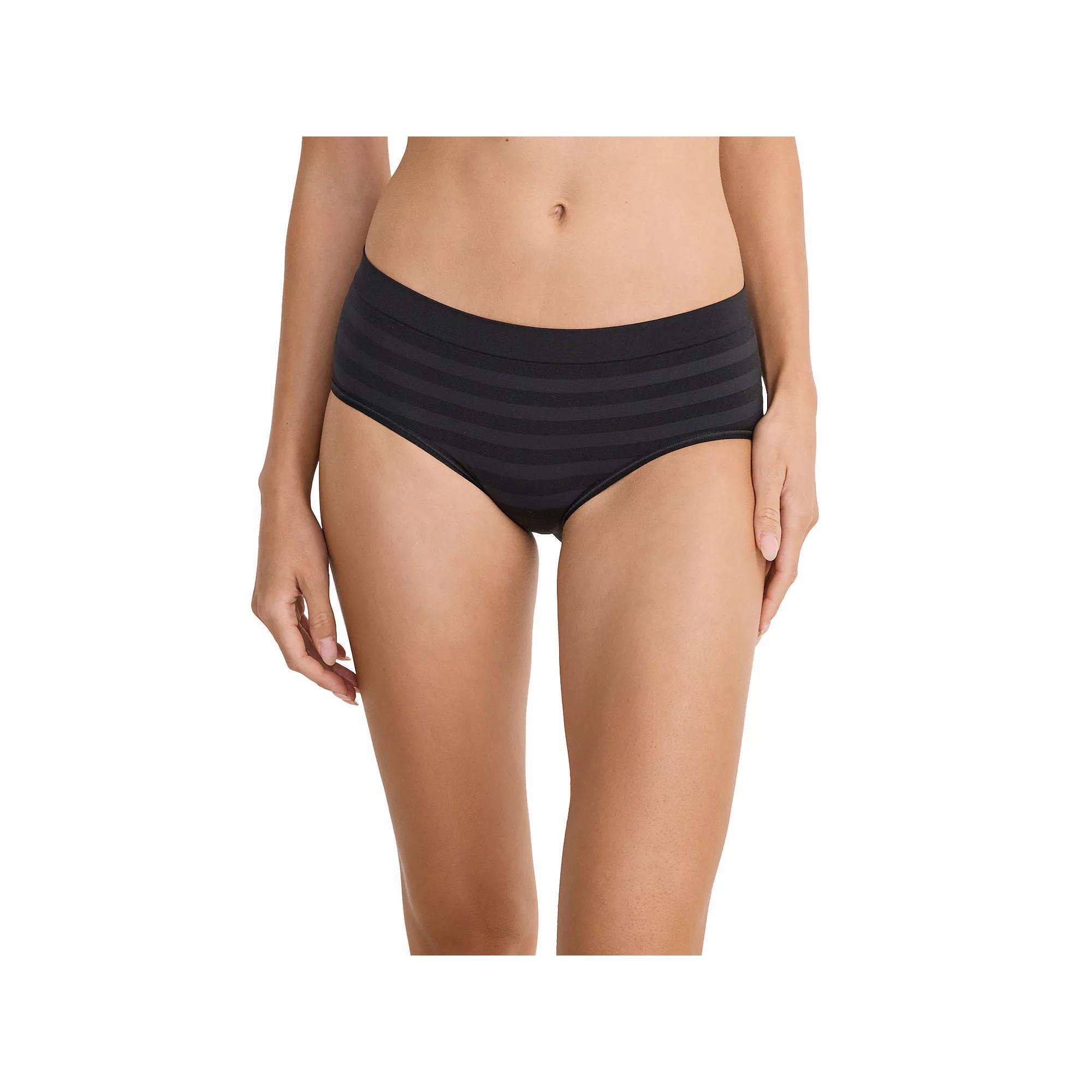Women's Jockey® Seamfree® Hipster Panty 3787, Size: Large, Black Stripe Product Image