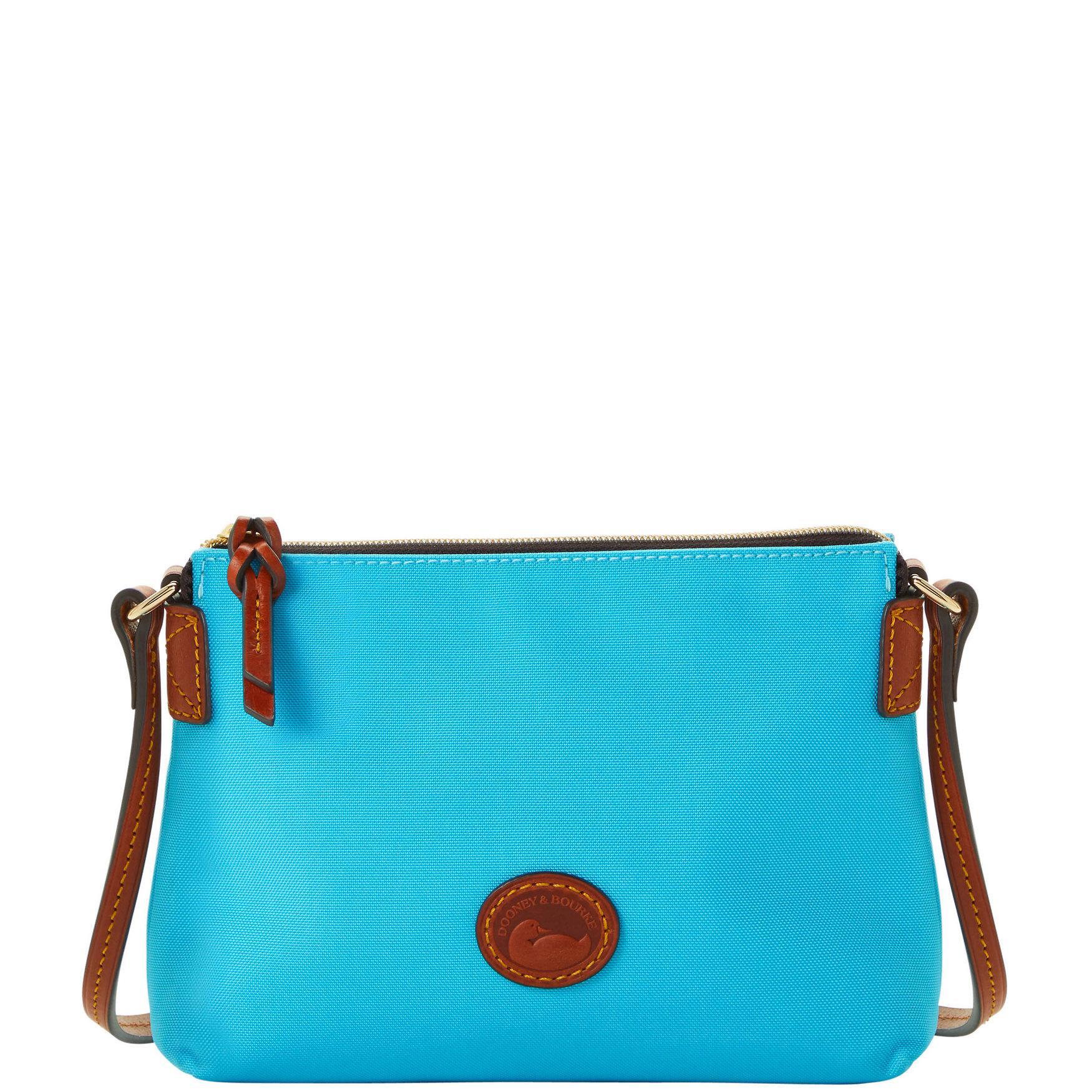 Dooney & Bourke Womens Nylon Fabric Crossbody Pouchette Bag in Sky Blue Product Image