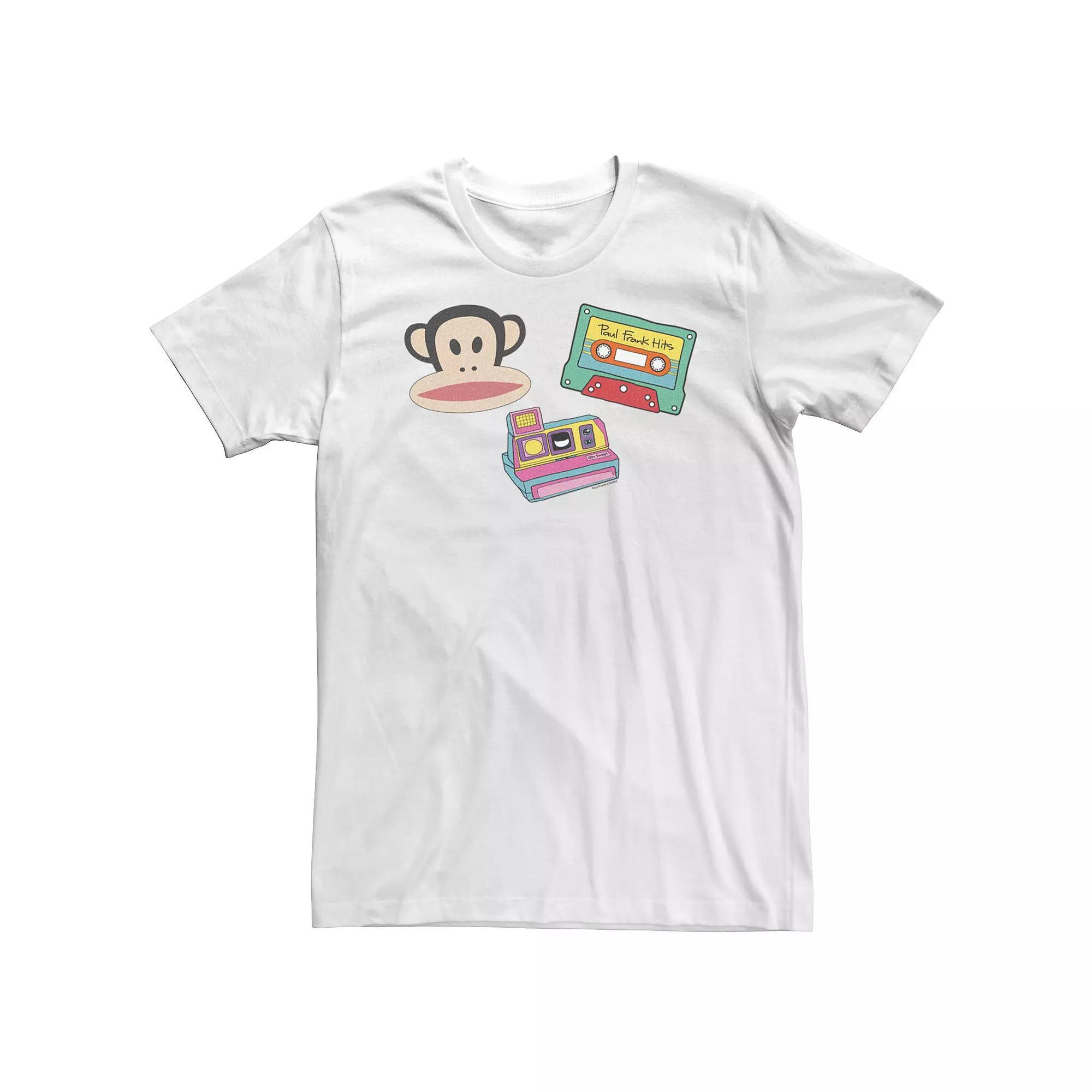 Big & Tall Paul Frank Patch Collage Tee, Men's, Size: 3XL Tall, White Product Image