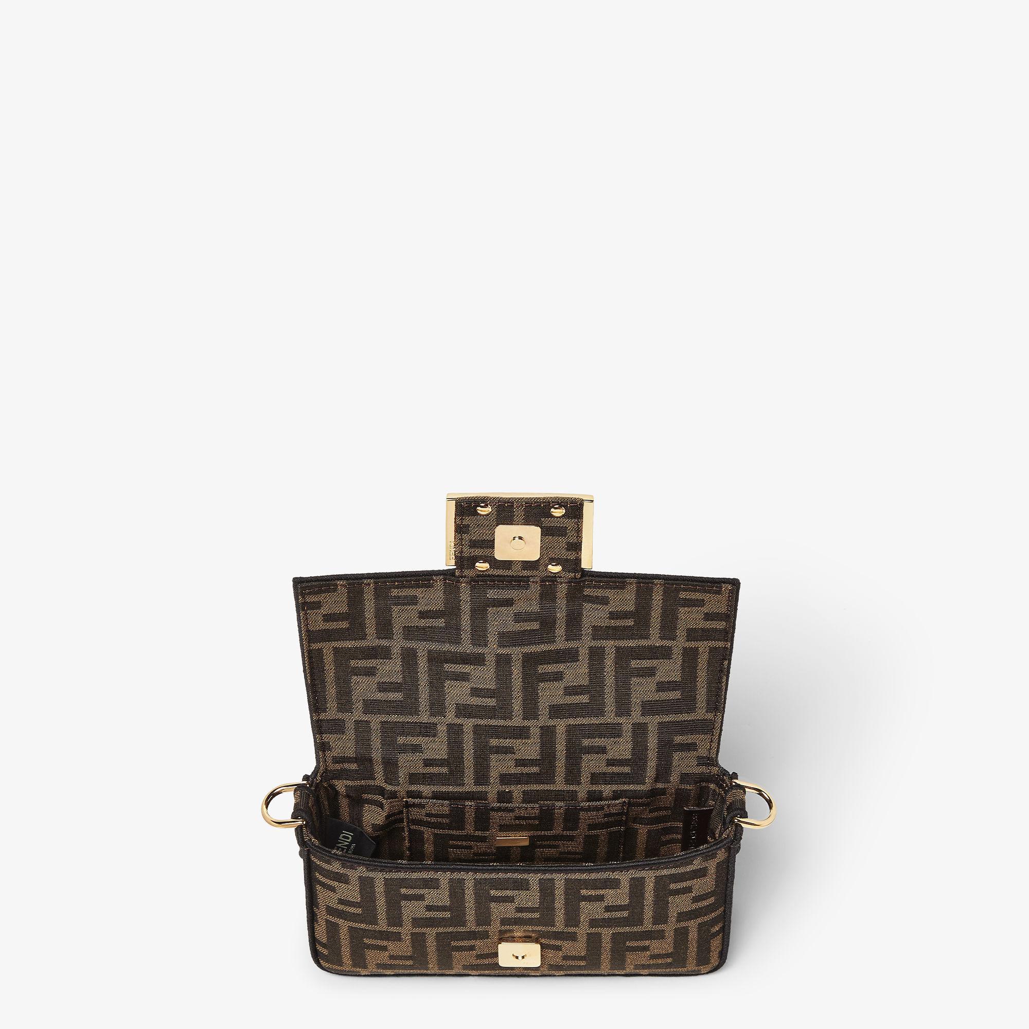 Baguette MiniBrown FF jacquard fabric bag Product Image