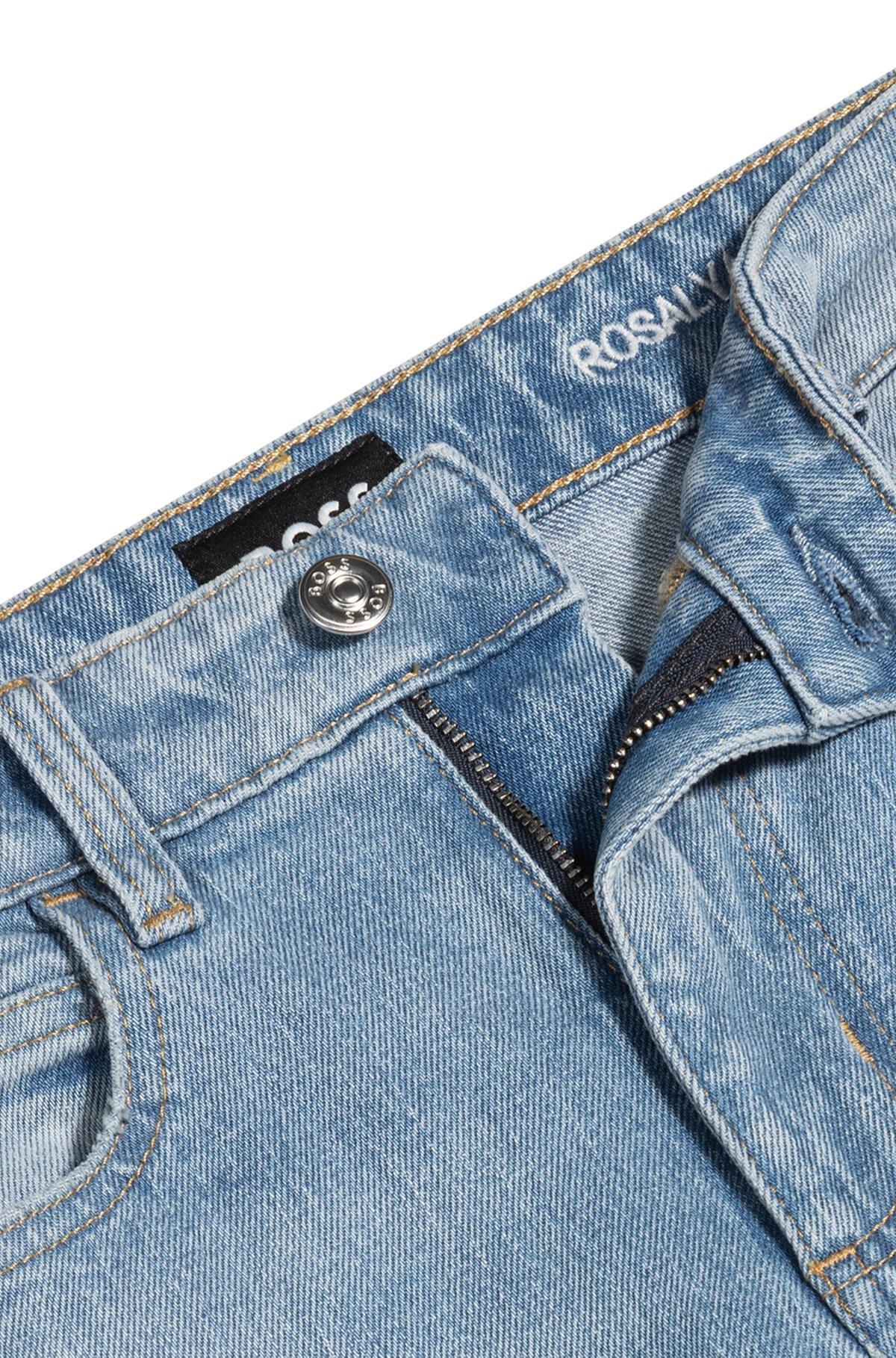 BOSS - Flared-leg jeans in blue comfort-stretch denim - Light Blue Product Image
