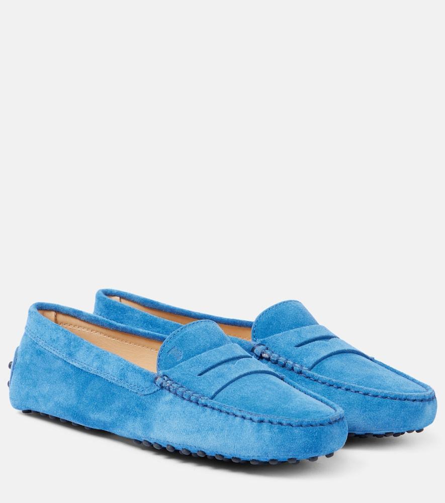 TOD'S Gommino Suede Driving Shoes In Blue Product Image