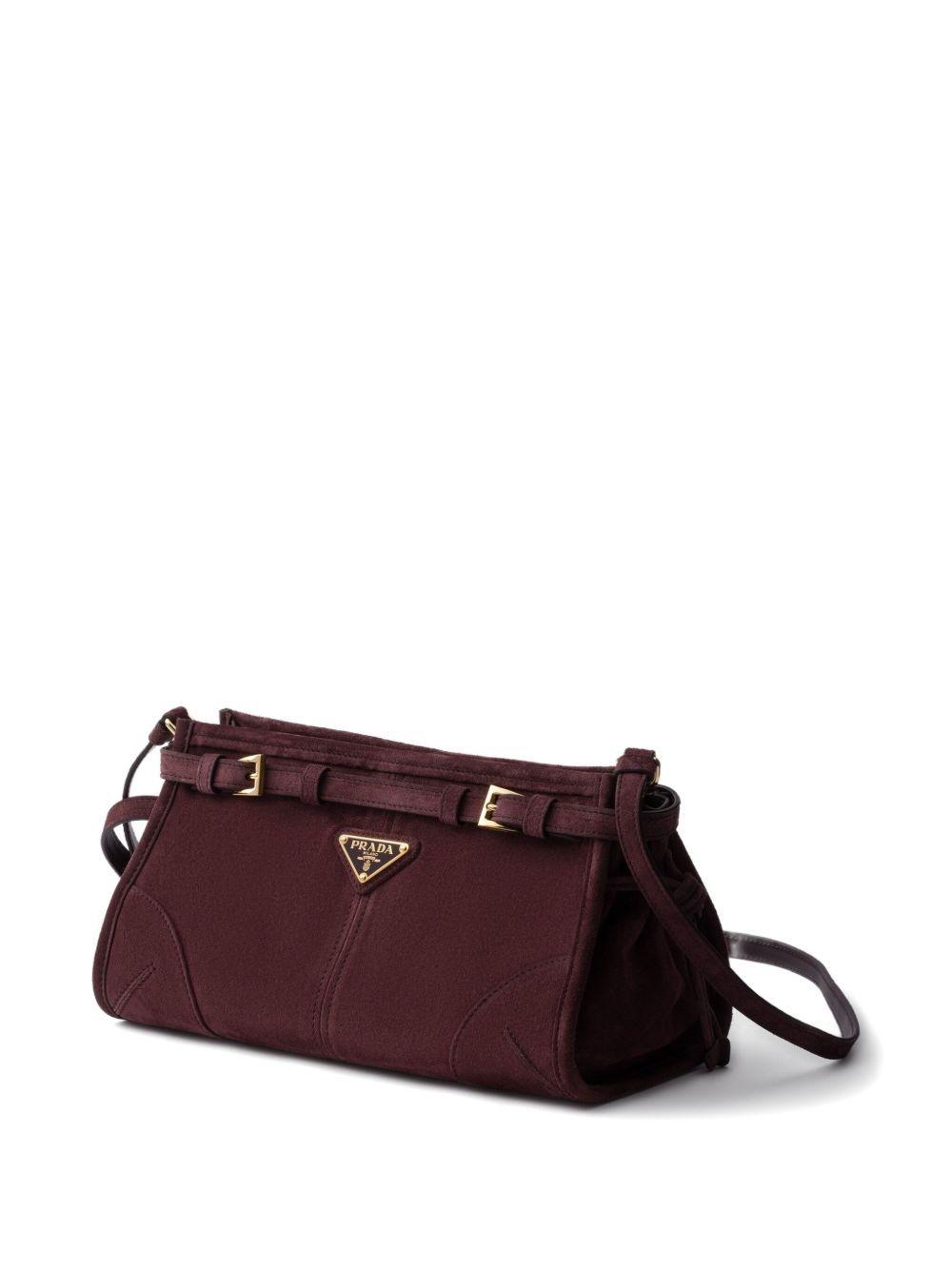 suede buckle-detail shoulder bag Product Image